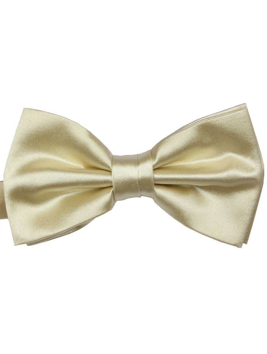 DÉCLIC Classic Plain Bow Tie for Men - Elegant Champagne Color, Adjustable Neckband - Perfect for Weddings, Prom, Formal Events & Business Attire