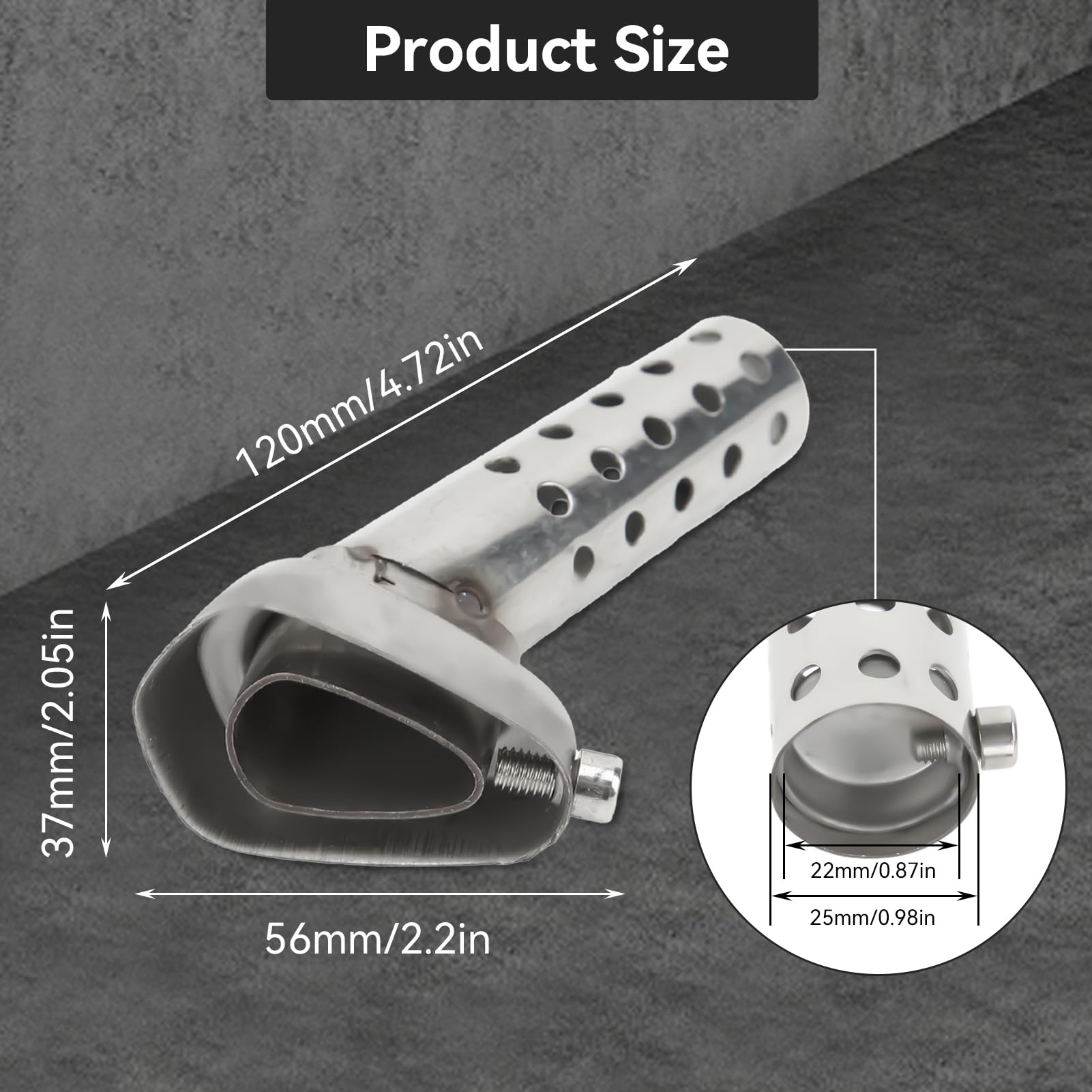 Universal Motorcycle Exhaust Silencer - 2 Pack for ATV, Scooter & Dirt Bike - Noise Reduction