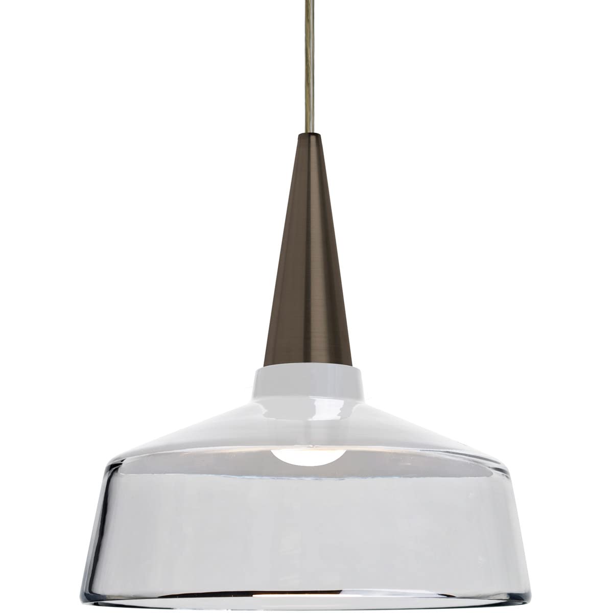 1JT-BARON10WH-LED-BR Modern LED Pendant Light - Baron Collection - 10W White Finish - Perfect for Kitchen Island, Dining Room & Bedroom Lighting