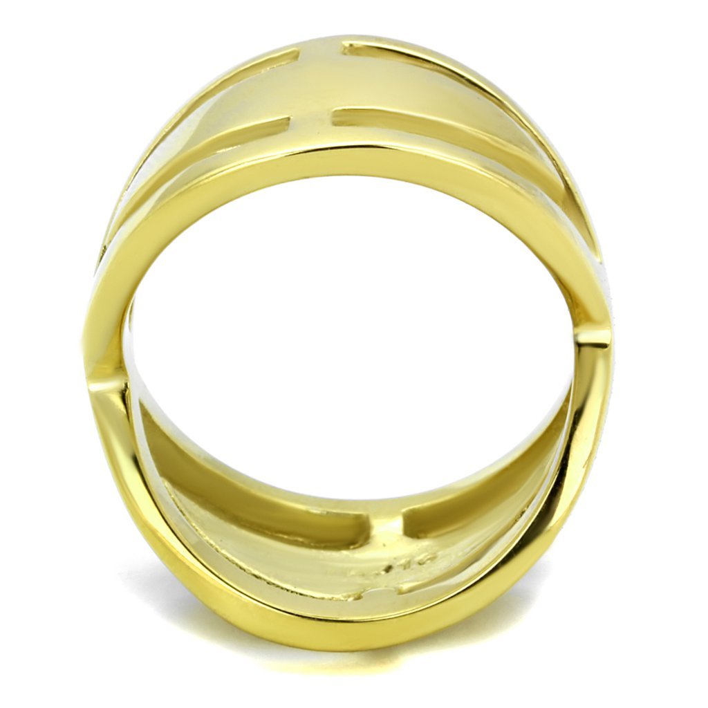 14K Gold Plated Stainless Steel Cocktail Ring for Women Size 5-10 - Elegant Party Jewelry