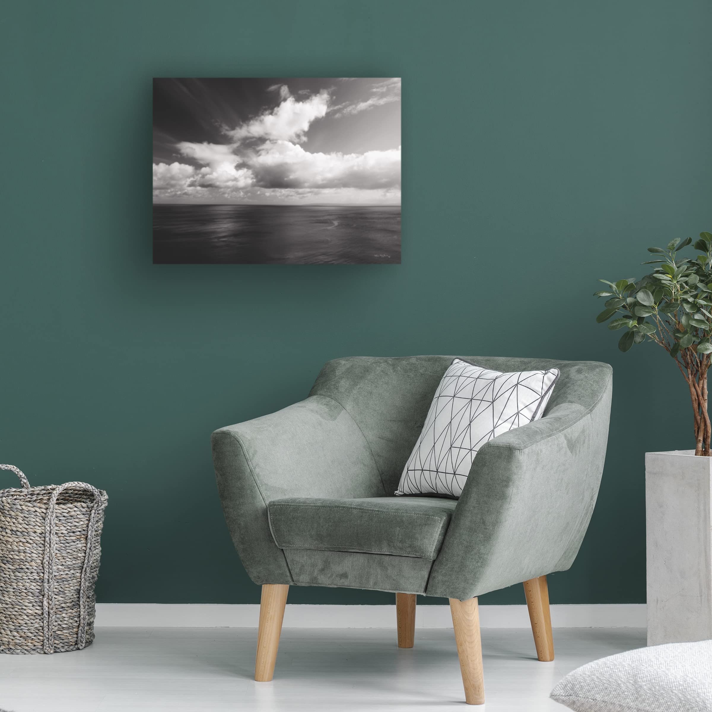 Alan Majchrowicz 'Looking Out BW' Black & White Canvas Wall Art - Modern Home & Office Decor for Living Room, Bedroom, or Workspace