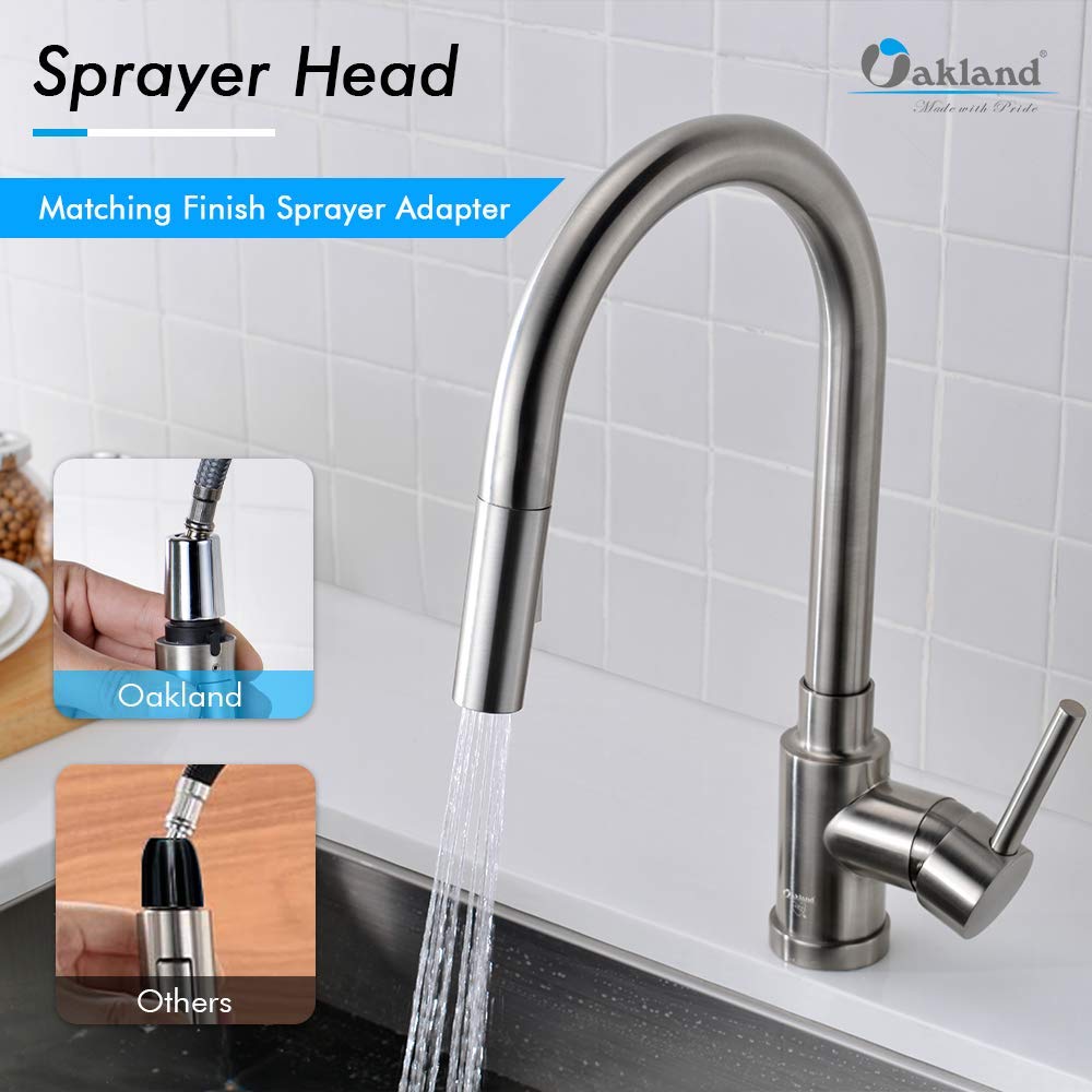 Brushed Nickel Pull Down Kitchen Faucet - High Arc 2.2GPM for Sink