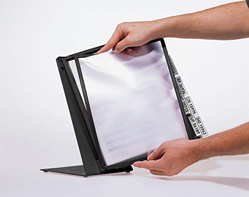 Durable Vario Table 10 557001 A4 Catalog Display Stand - 10 Adjustable Tabletop Panels for Retail Stores, Black | Perfect for Product Showcase, Trade Shows & Office Presentations