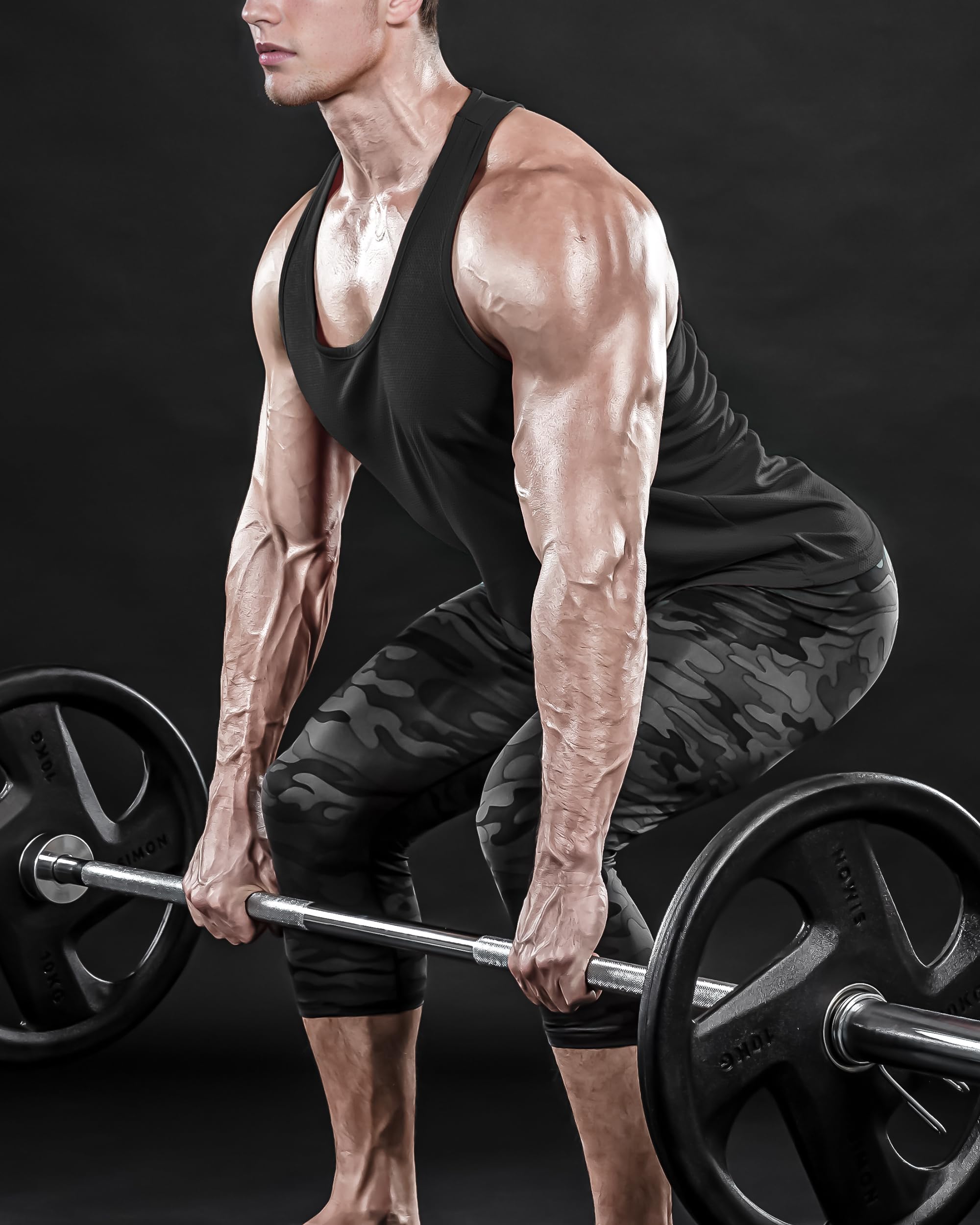 DRSKIN Men's 4/3/1 Pack Sleeveless Muscle Tank Tops - Y-Back Athletic Shirts for Gym, Workout & Training - Moisture Wicking Quick Dry Fit Shirts for Running, Basketball & Fitness