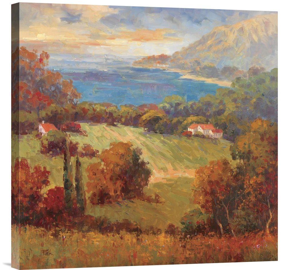 Tuscan Hill View Canvas Wall Art Print - Handmade Giclee Gallery Wrap for Home & Office Decor | Landscape Painting for Living Room, Bedroom & Office