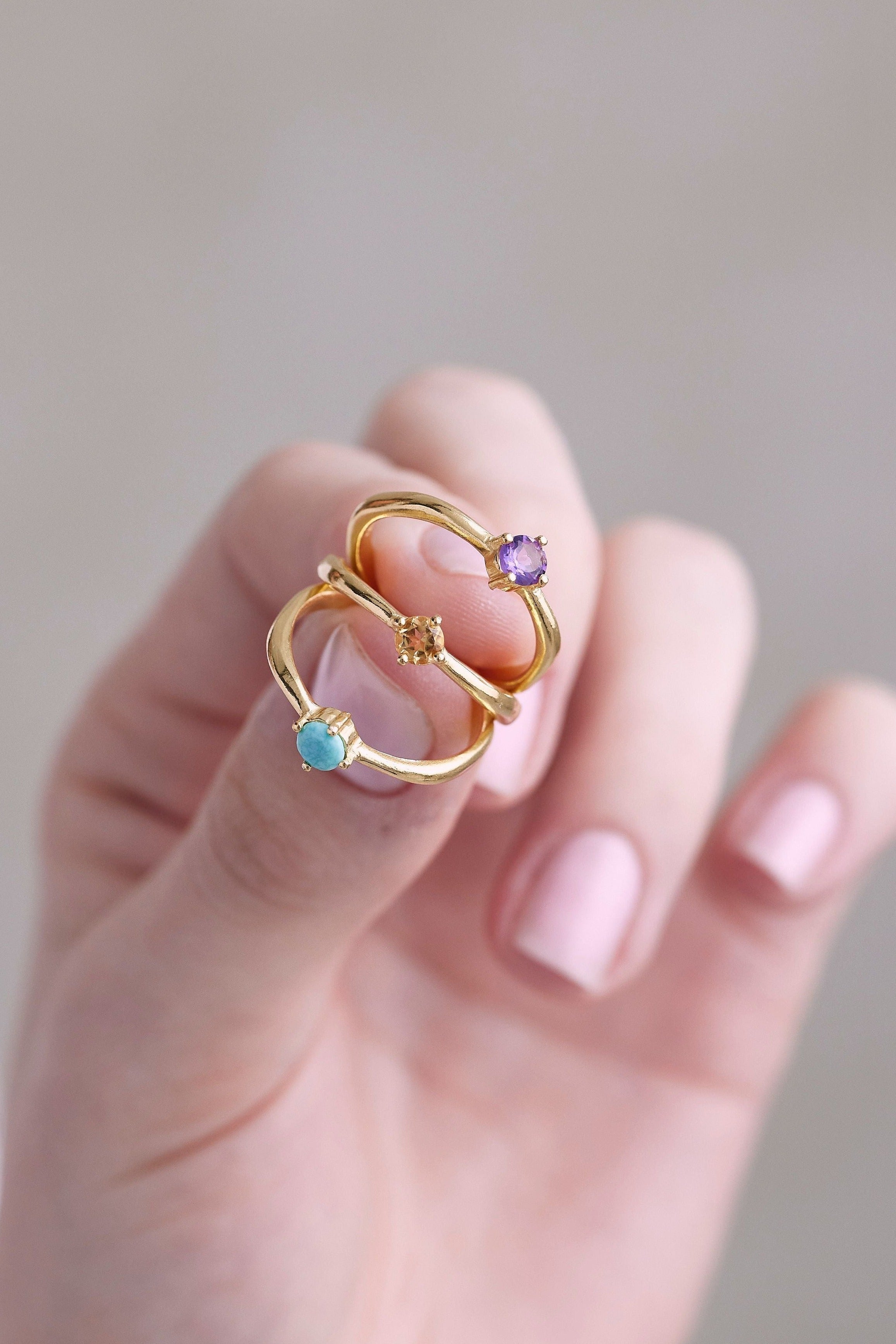 December Birthstone Ring - Turquoise & Gold Jewelry for Women - Perfect Gift for Christmas, Birthday & Anniversary