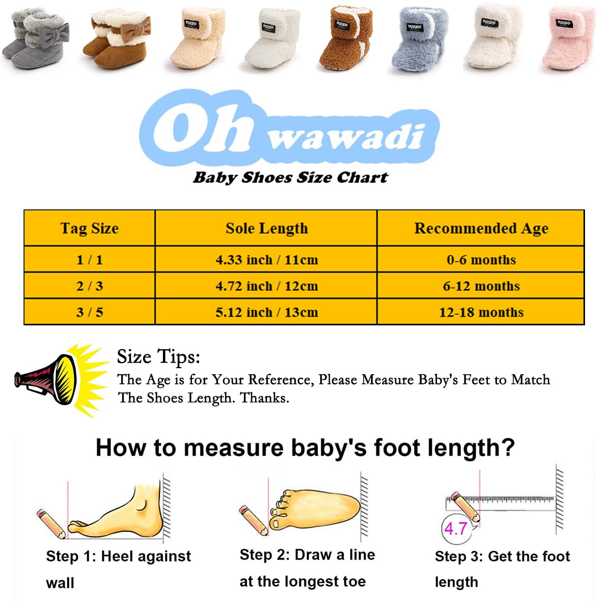 Warm Fleece Baby Boots for Boys & Girls - Cozy Winter Snow Slippers for Newborns & Toddlers | Soft Crib Shoes for Indoor & Outdoor Use