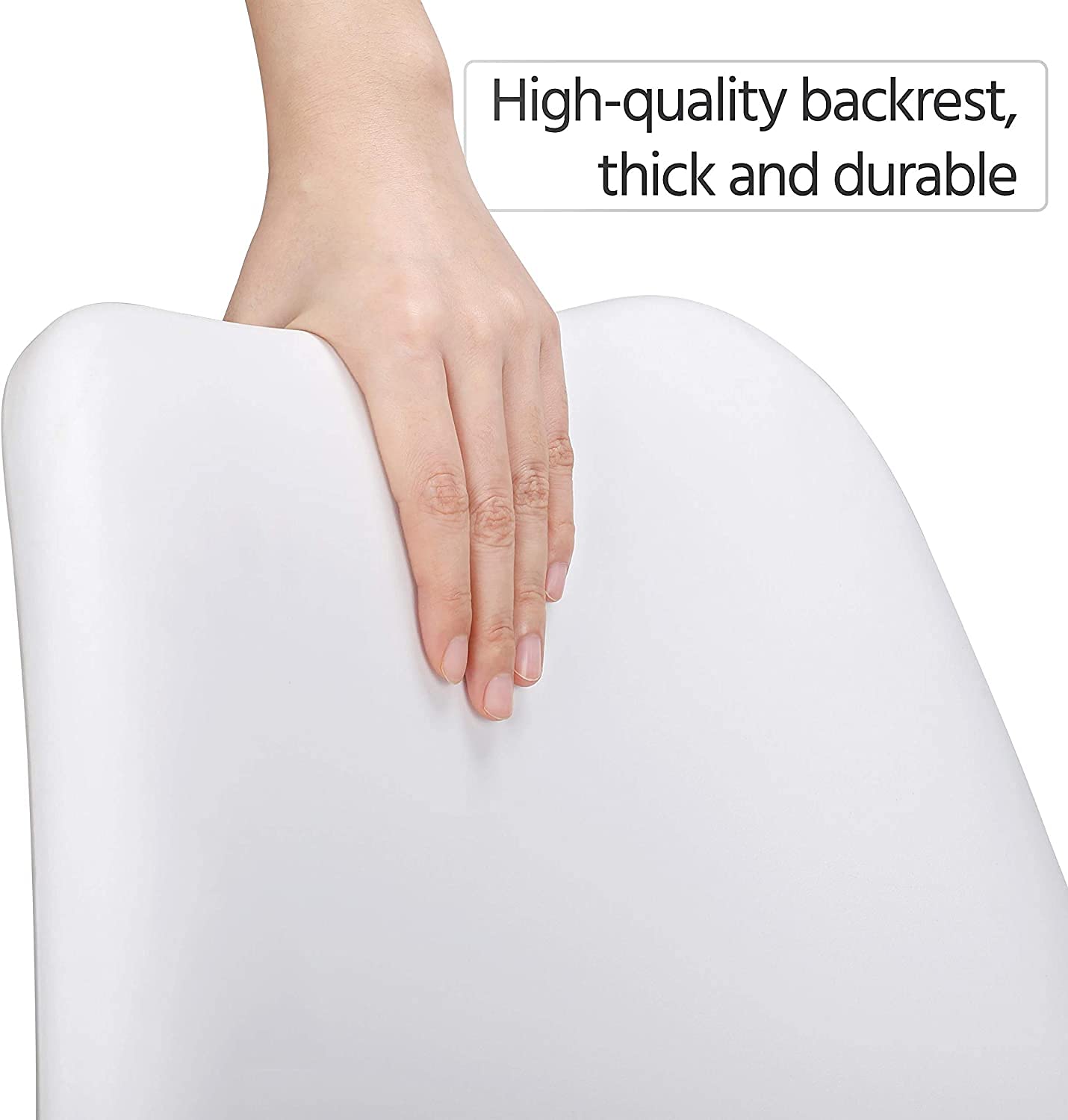 Scandinavian Modern Dining Chairs Set of 4 - Solid Beech Wood Legs with Padded Upholstered Seats in White - Perfect for Kitchen, Dining Room or Breakfast Nook