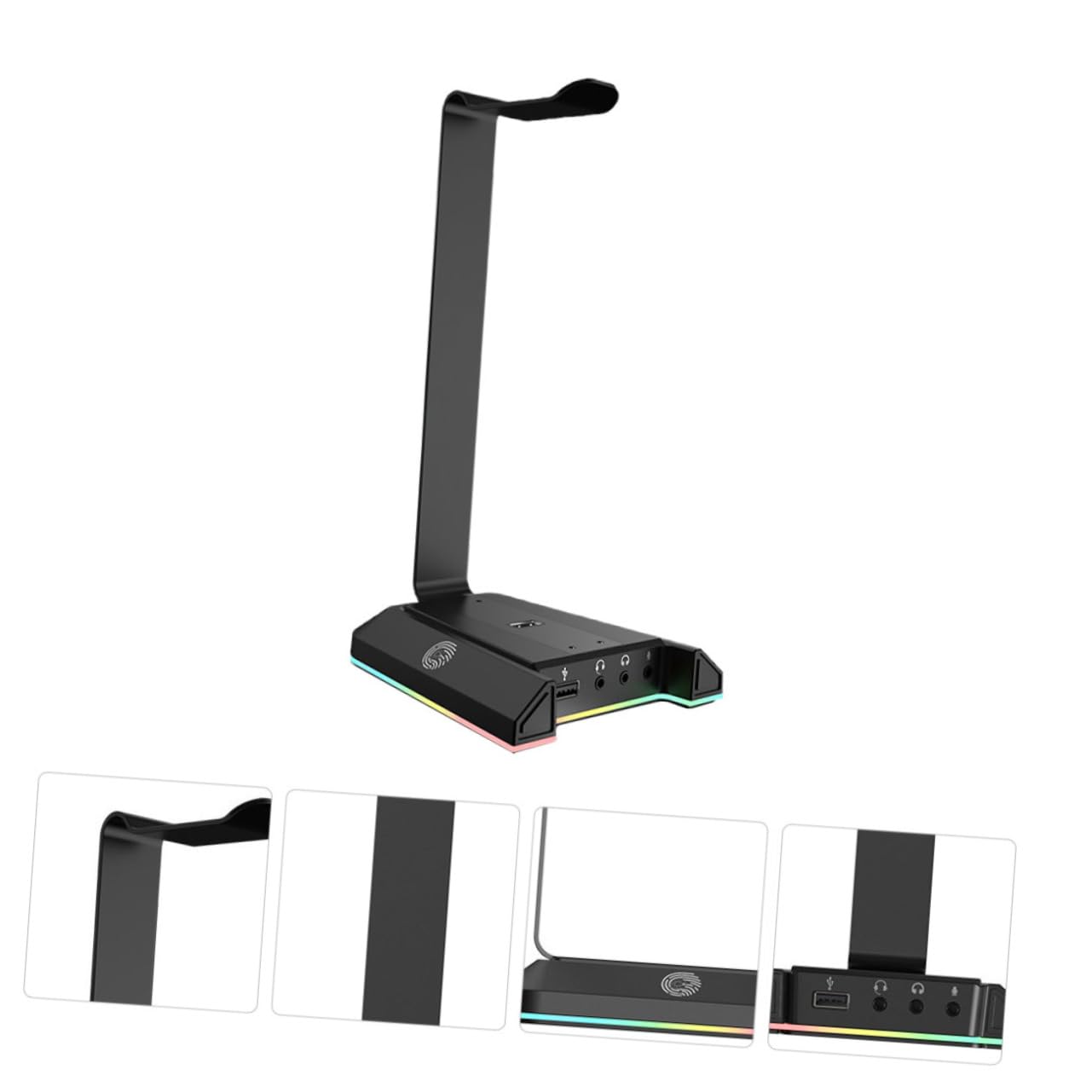 RGB Gaming Headset Stand with Hanger Hook - Universal Desktop Headphone Holder for Computer, PC, PS4, PS5 - Durable ABS Earphone Stand for Office, Gaming Setup & Home Use