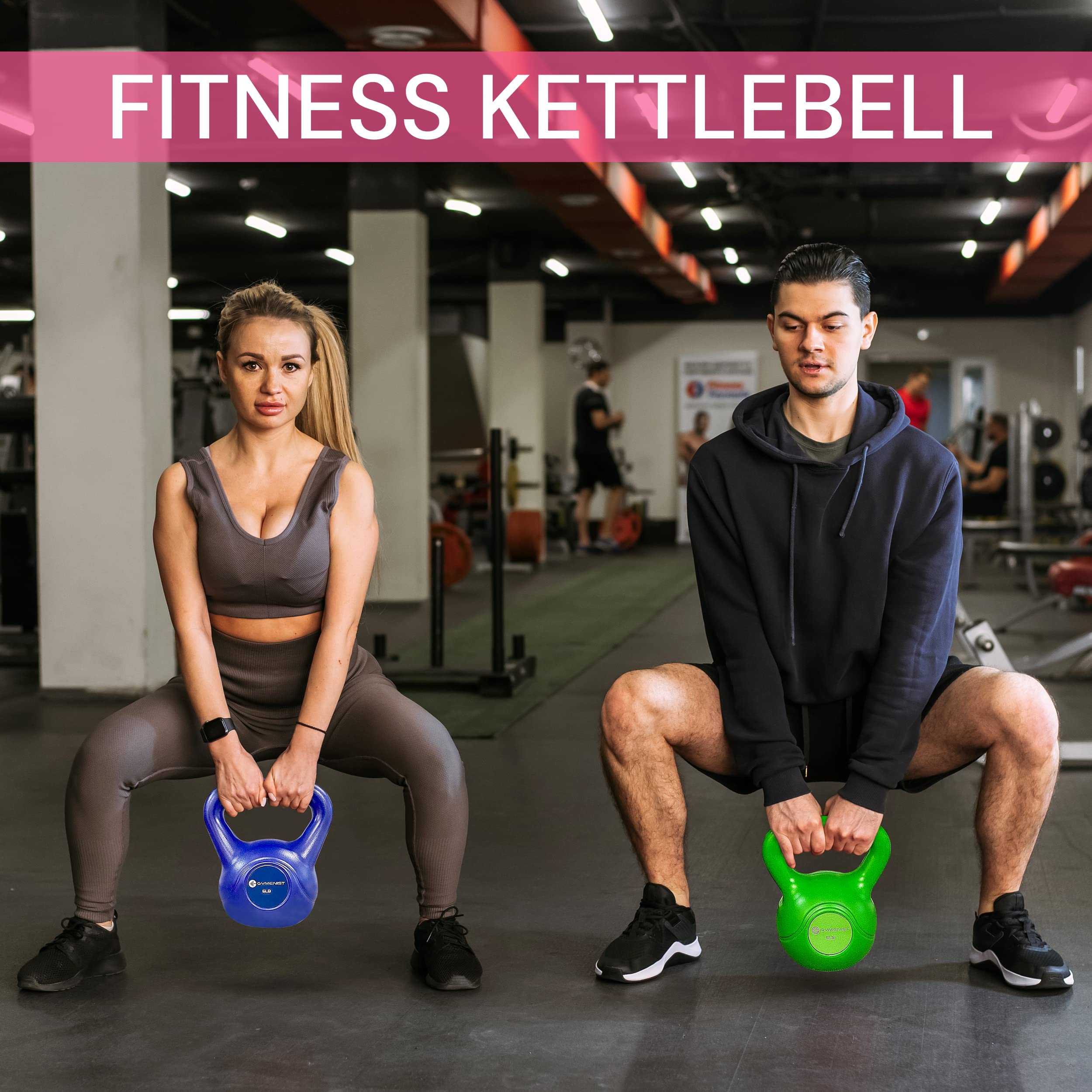 Gymenist Adjustable Kettlebell Set for Home Gym, Strength Training & Full Body Workout - Choose Your Weight (5-50 lbs) - Perfect for HIIT, CrossFit & Functional Fitness Training