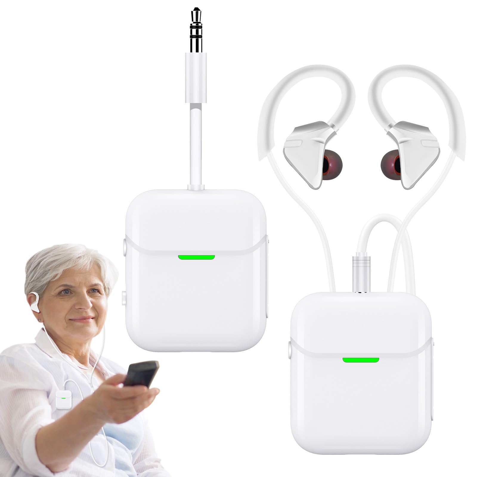 Wireless TV Headphones for Seniors - Bluetooth Transmitter & Receiver, Plug & Play, No Delay, 2.4GHz, 3.5mm AUX & RCA - Perfect for Watching TV, Movies & Hearing Assistance (Can Use While Charging) - Ideal Gift for Elderly Parents & Grandparents