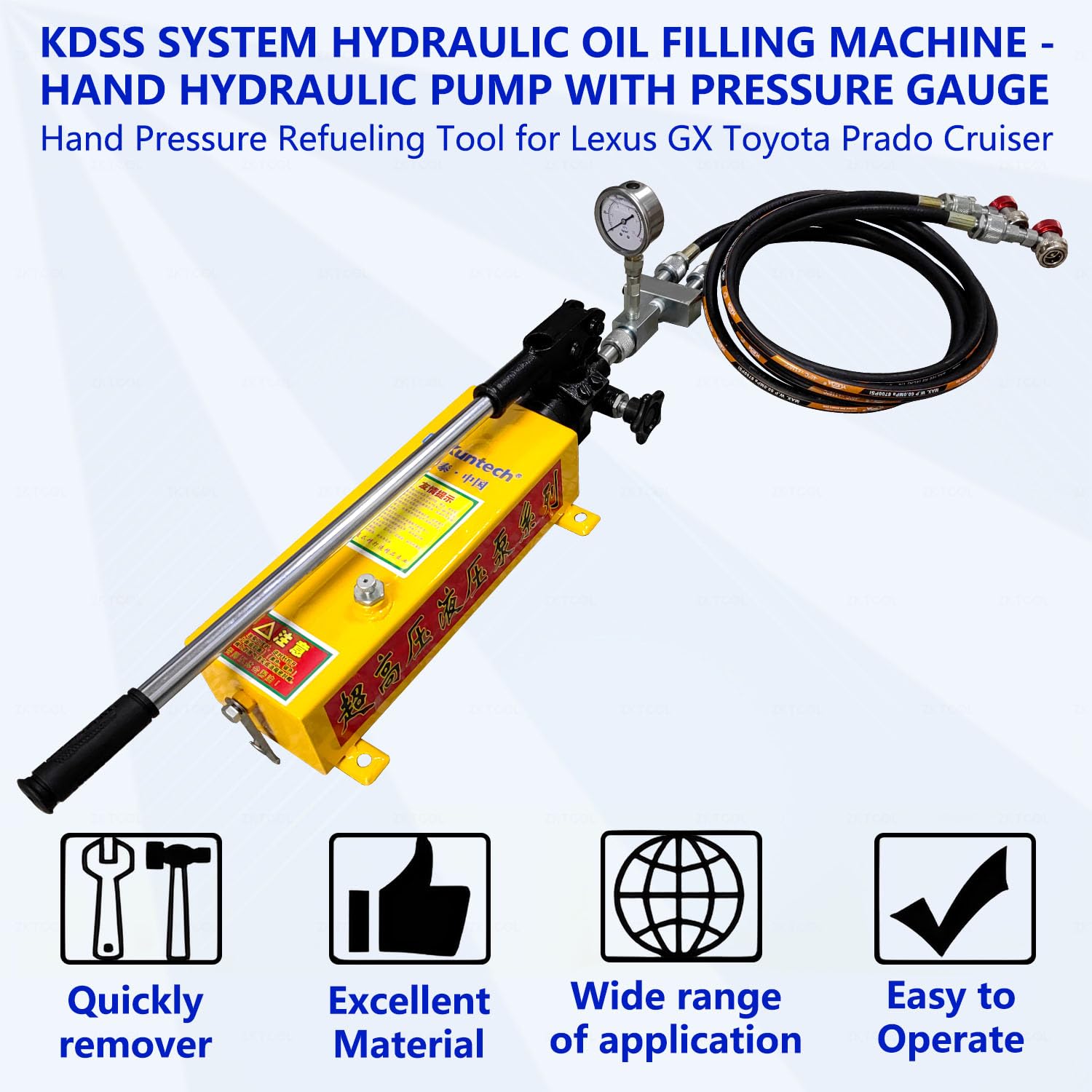 **KDSS System Hydraulic Oil Filling Machine - Hand Pressure Refueling Tool for Lexus GX, Toyota Prado & Land Cruiser - Hand Hydraulic Pump with Pressure Gauge - Perfect for Off-Road Maintenance & DIY Car Repairs**
