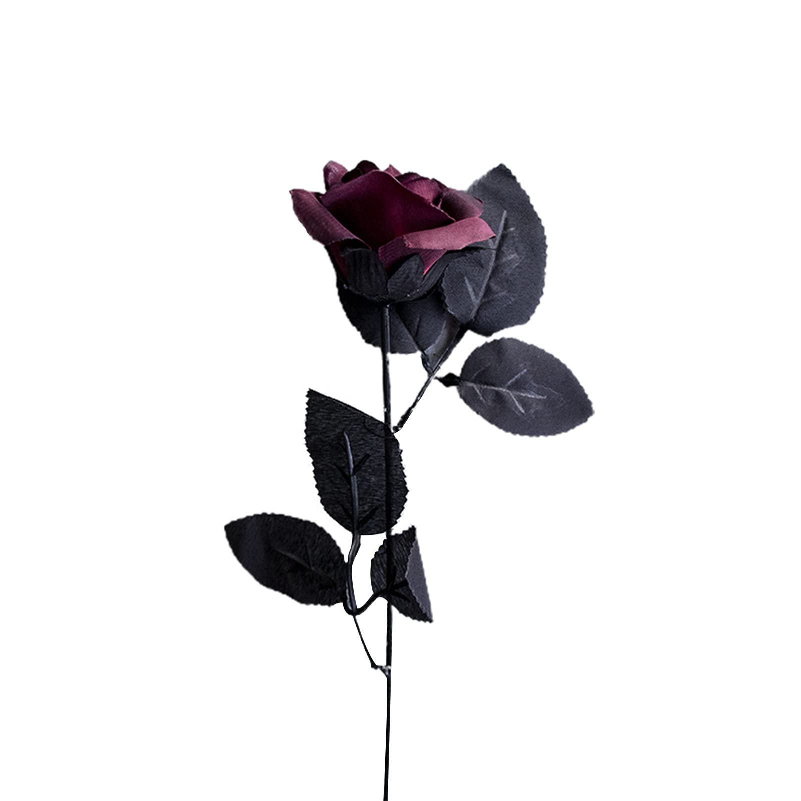 Realistic Artificial Red Roses - Lifelike Synthetic Black & Red Flowers for Wedding Decor, Home Centerpieces, and Party Arrangements