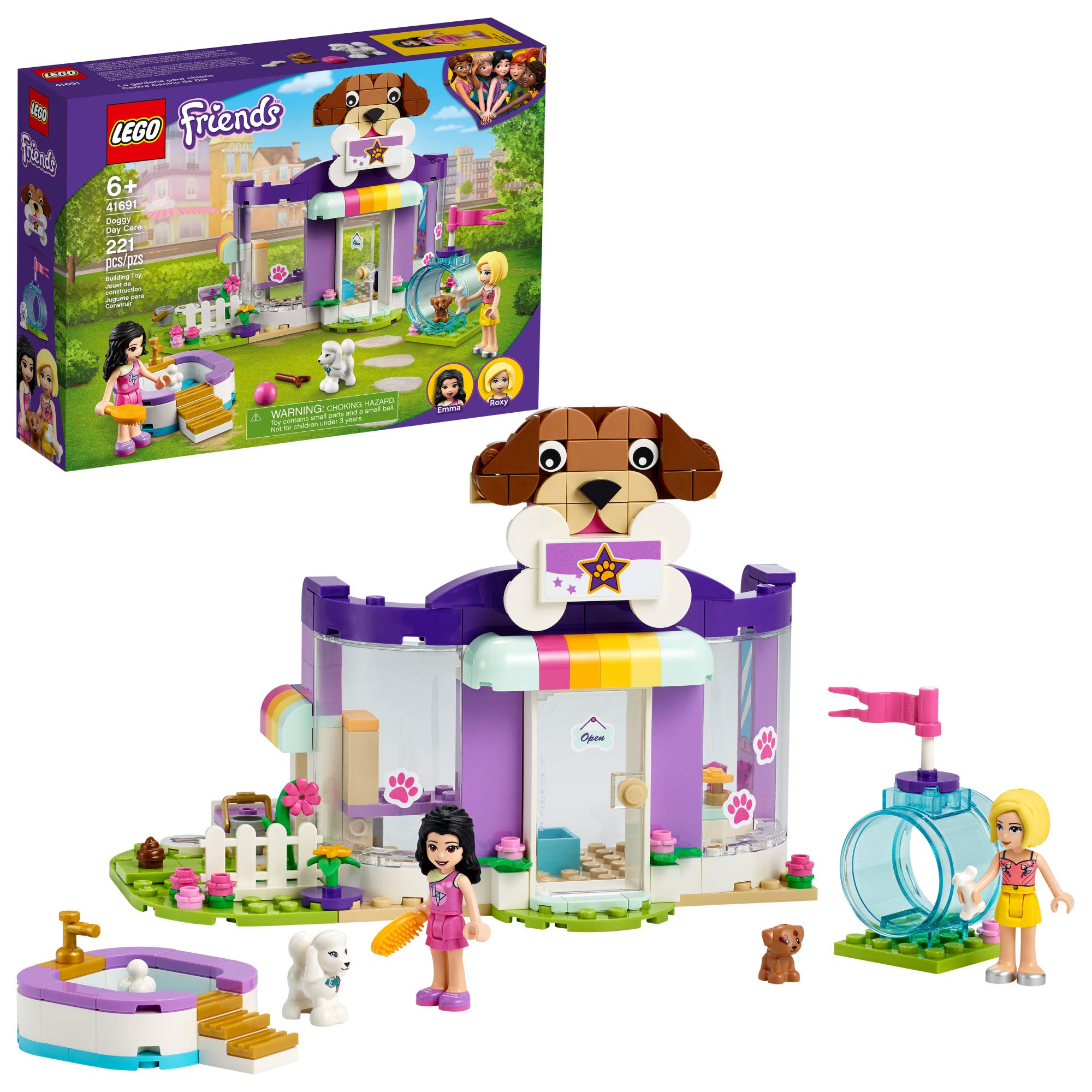 LEGO Friends Doggy Day Care 41691 Building Kit (221 Pieces) - Creative Construction Toy with 2 Mini-Dolls & 2 Dog Figures - Perfect Birthday Gift for Kids Ages 6+ - Fun Pretend Play Pet Care Set for Boys & Girls (New 2021) - Great for Imaginative Play, STEM Learning & Collectible Display