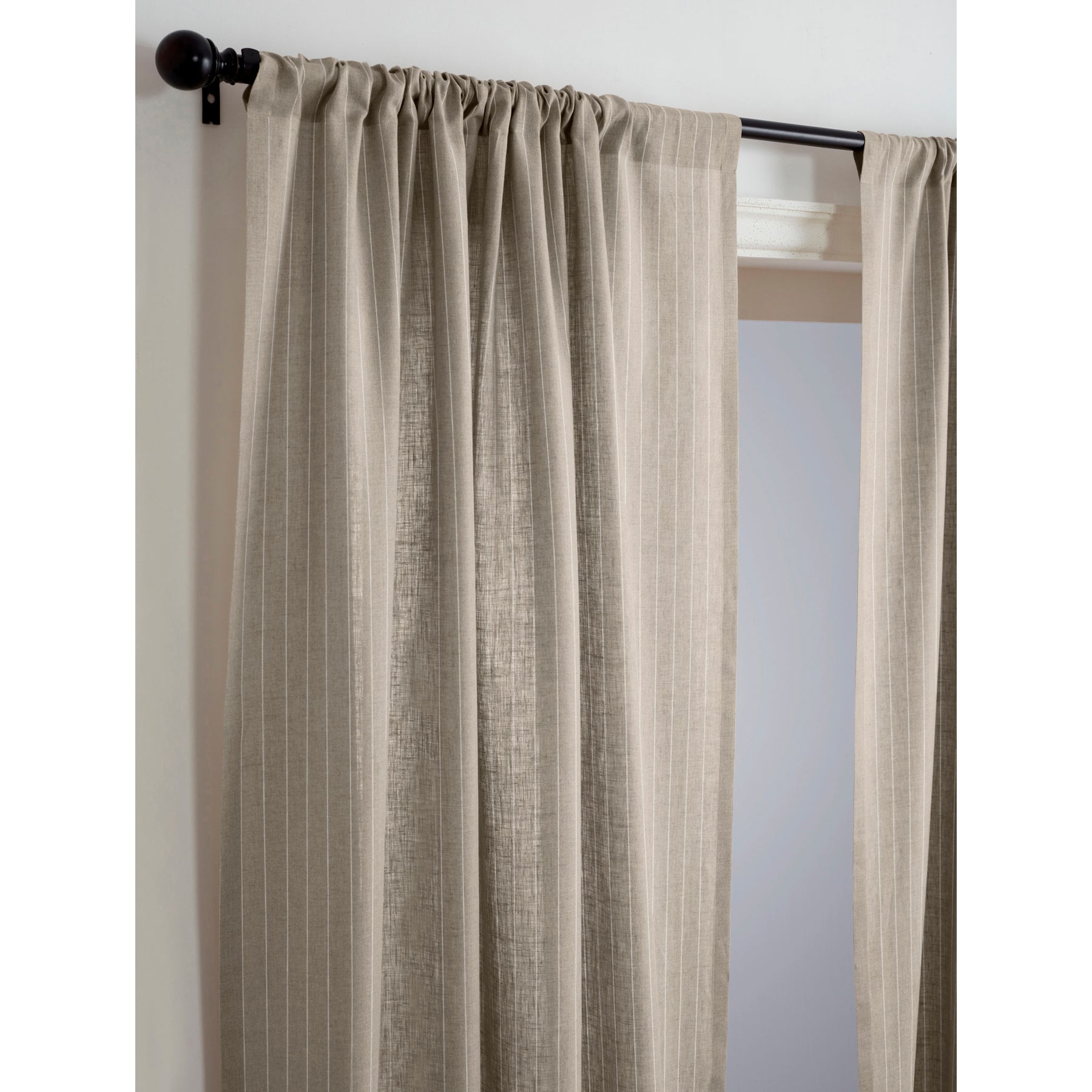 Stylish Pinstripe Curtains for Living Room & Bedroom - Blackout Window Treatments for Home Decor