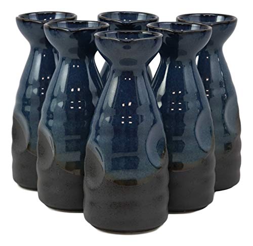 Blue And Black Sky Pack of 6 Sake Flasks