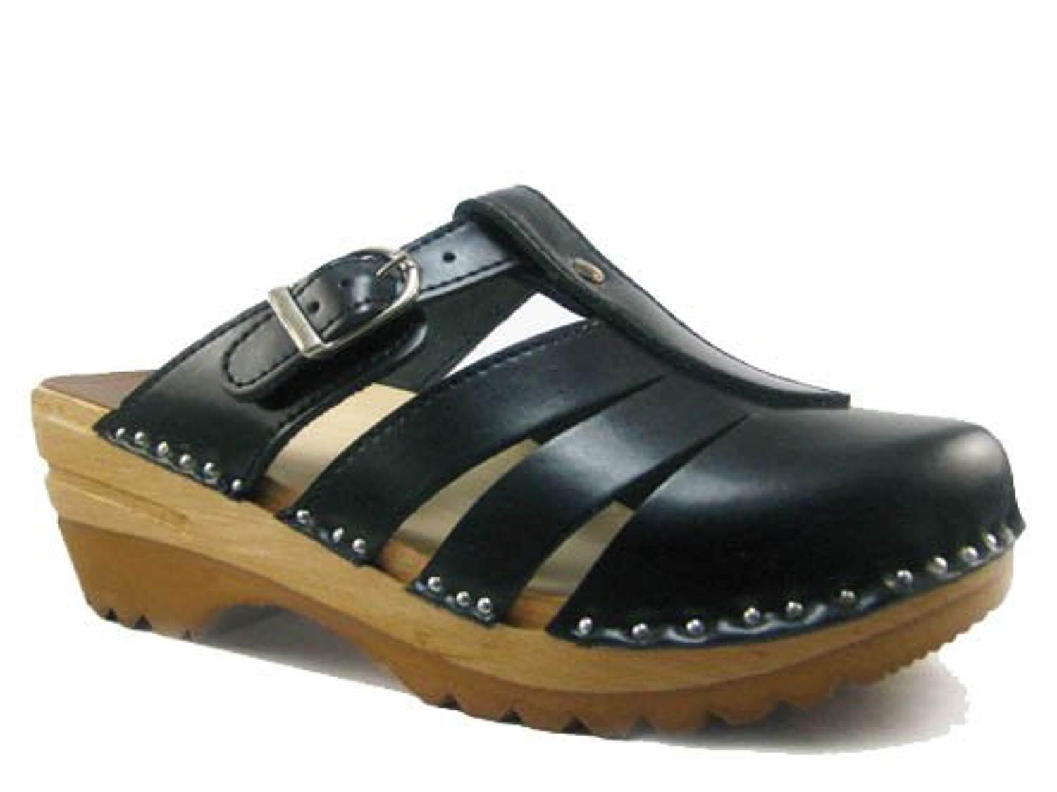 Troentorp Women's Mary Jane Clog Sandals with Shoe Cinch Bag - Comfortable Wooden Clogs for Women, Non-Slip Garden Shoes, Casual Summer Footwear for Outdoor, Gardening, and Everyday Wear