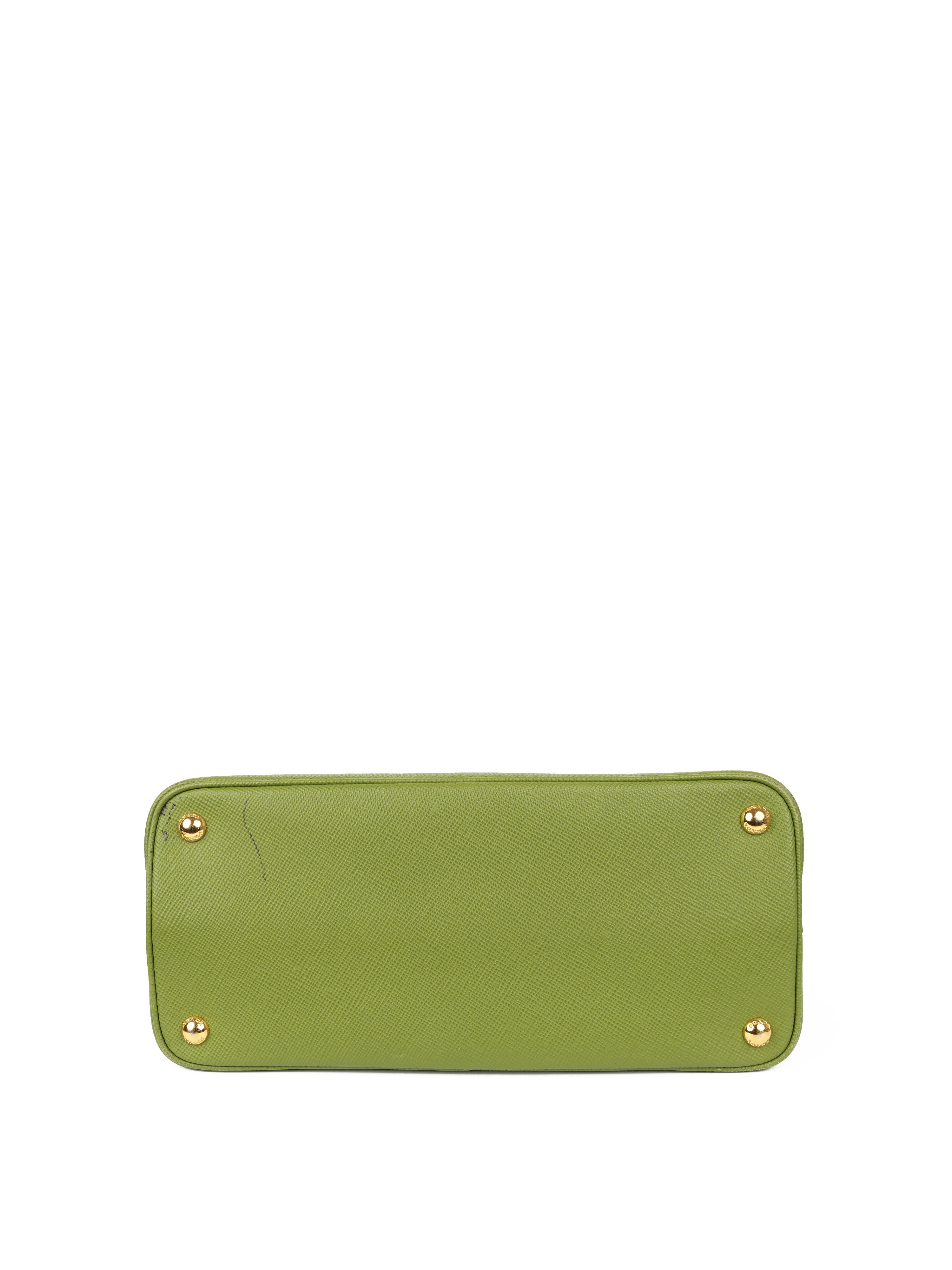Prada Green Medium Double Bag - Luxury Leather Shoulder Handbag for Women | Perfect for Work, Travel & Everyday Use