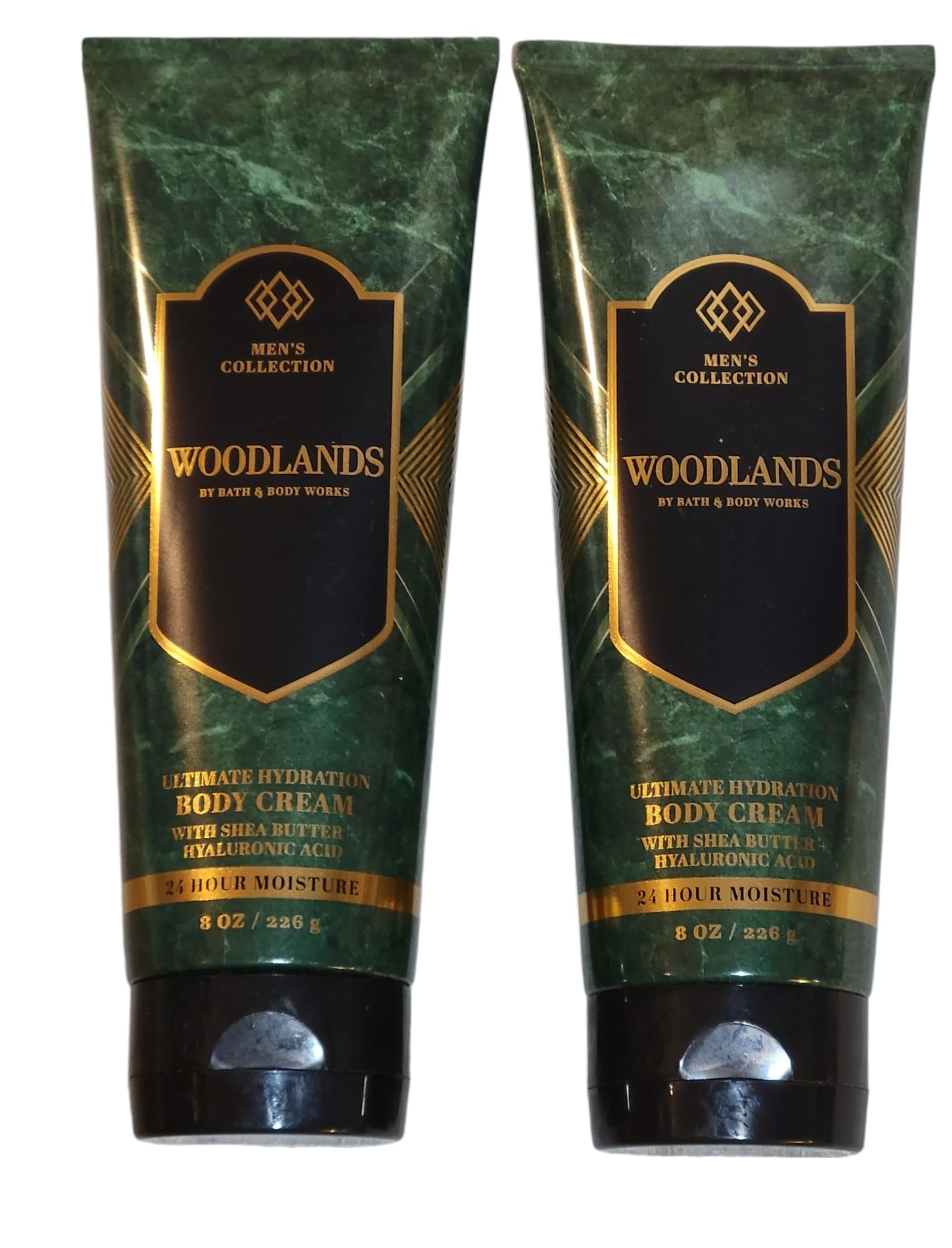 Bath & Body Works Men's 2-Pack Ultra Shea Body Cream for Dry Skin - 8oz Moisturizing Lotion with Shea Butter (Woodlands Scent) - Perfect for Daily Hydration & Post-Shave Care