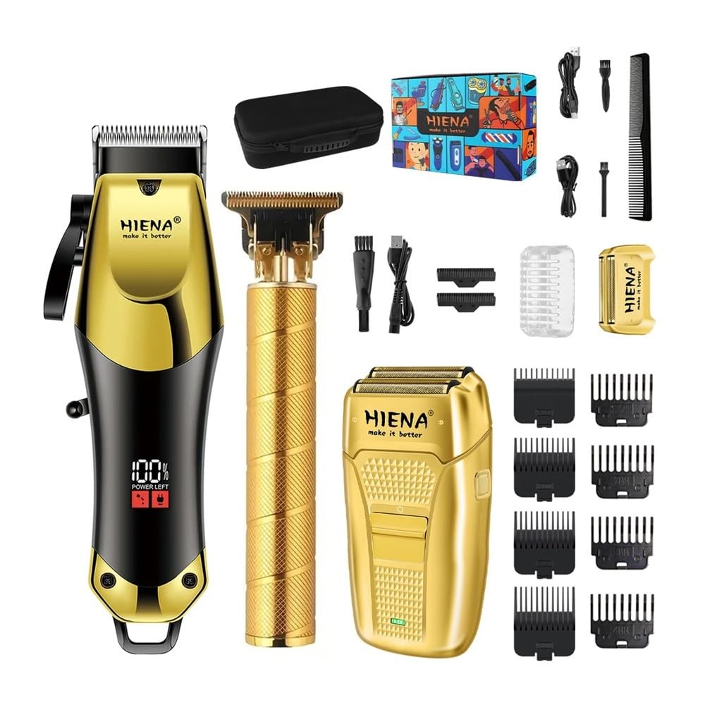 Professional Electric Hair Clipper & Razor 3-Piece Set - USB Rechargeable, Cordless Men's Grooming Kit for Beard, Hair & Body Trimming - Perfect for Home, Salon & Travel Use
