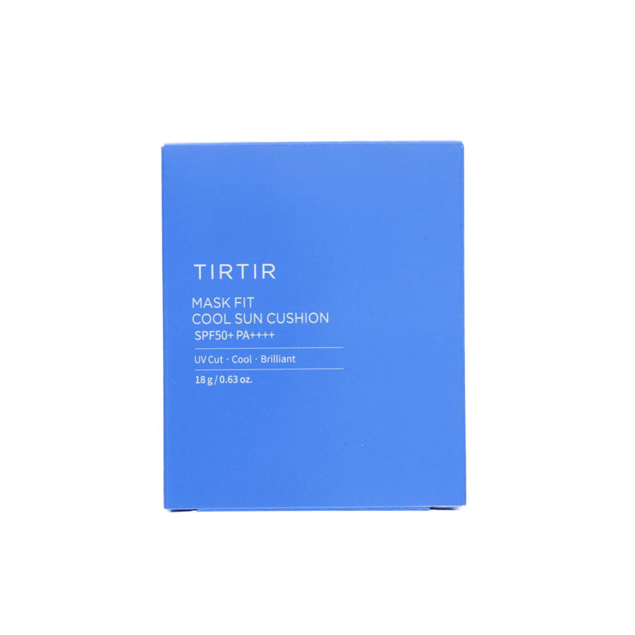 TIRTIR Mask Fit Cool Sun Cushion SPF50+ PA+++ (18g) - Hydrating & Cooling Sunscreen Cushion for Daily UV Protection, Perfect for Outdoor Activities & Makeup Base