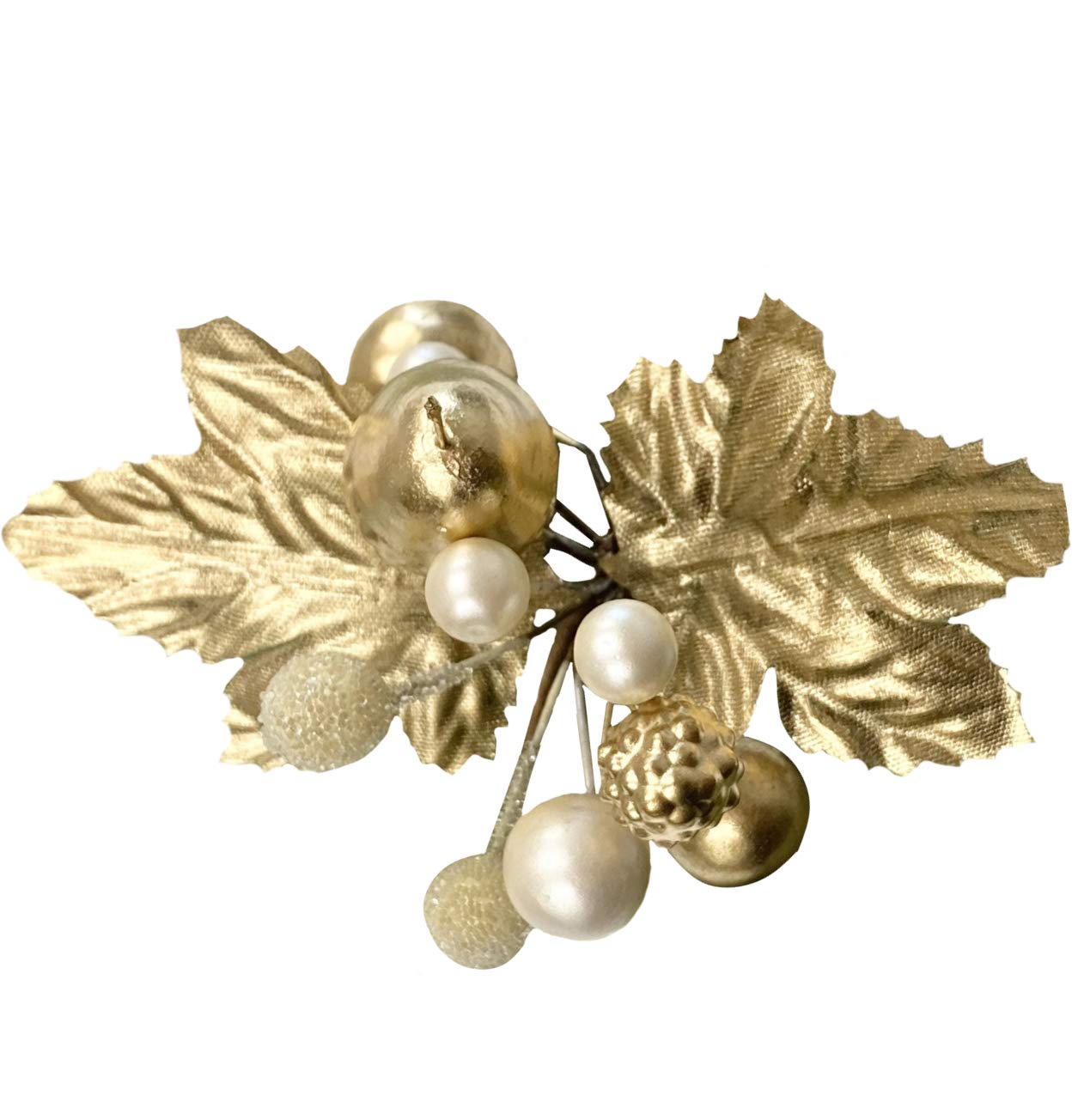 Angel Isabella Christmas Collection Napkin Rings - Elegant Cloth Napkin Holders for Holiday Table Setting - Metallic Gold Leaf Design Napkin Rings Set (4-Piece, Gold) - Perfect for Christmas Dinner, Thanksgiving, and Formal Dining Decor
