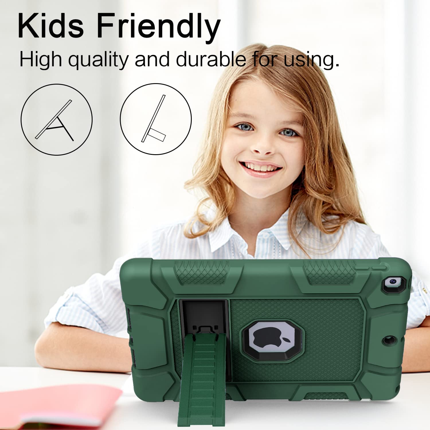 Shockproof Rugged Protective Case for iPad 10.2 Inch (9th/8th/7th Generation 2021/2020/2019 Model) - Slim Heavy Duty Cover in Alpine Green - Perfect for Travel, Work & Outdoor Activities