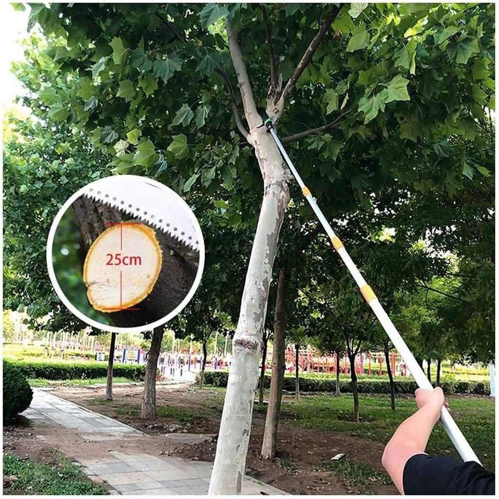 18 ft Telescopic Pole Saw with Curved Blade - 5.5m Extendable Tree Pruner for Trimming High Branches, Cutting Leaves & Fruit Tree Maintenance - Perfect for Landscaping, Gardening & Outdoor Yard Work
