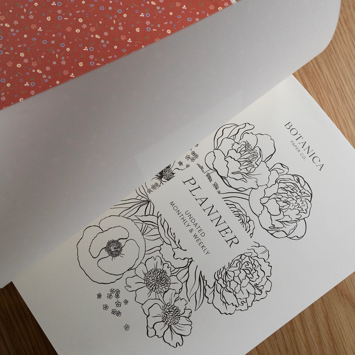 Botanica Paper Co. Linen Bound Undated Weekly Planner - Floral Garden Design | Perfect for Scheduling, Journaling & Gift Giving