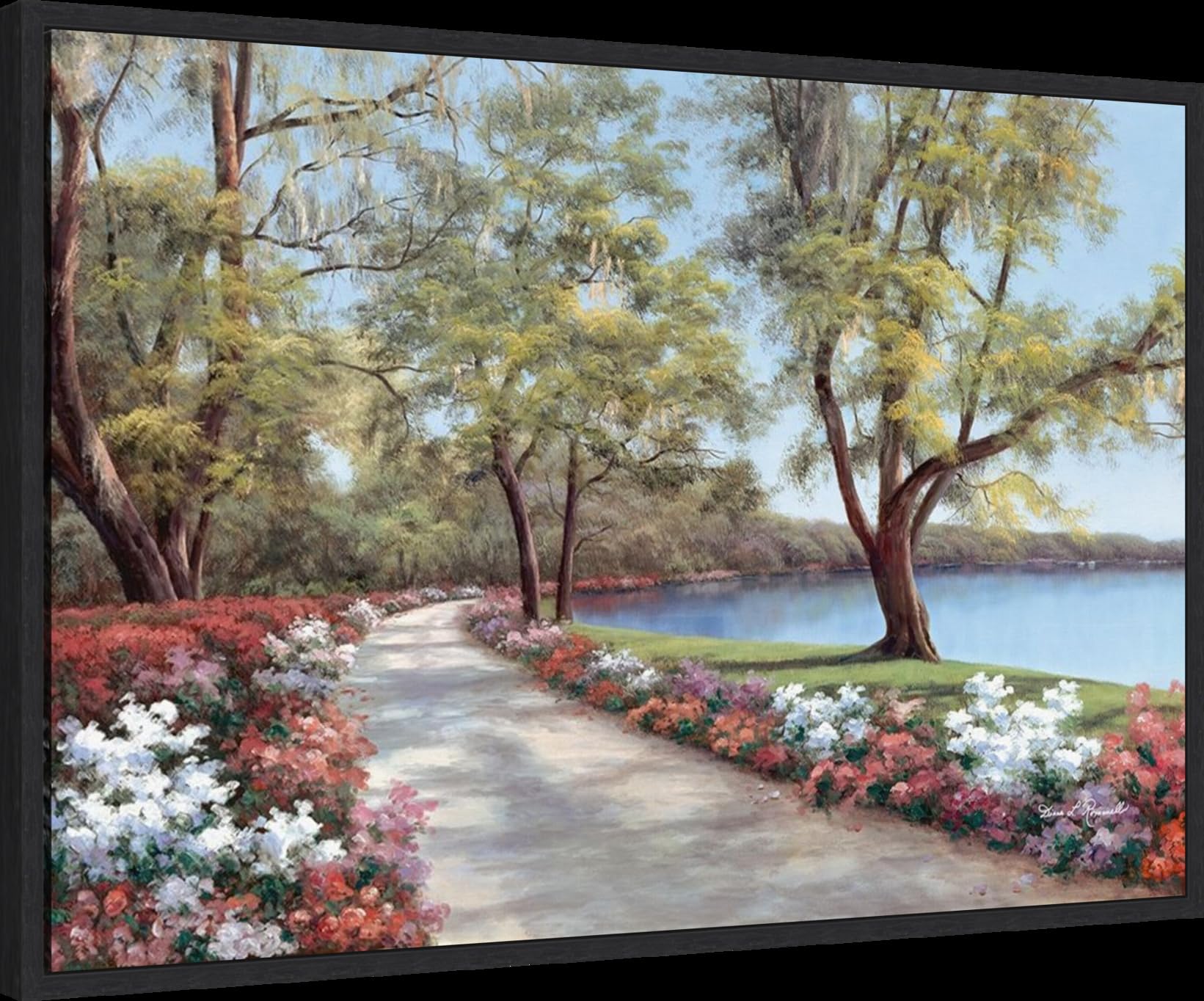 Amanti Art Framed Canvas Wall Art - 23x33 Sentimental Journey Landscape Painting by Diane Romanello | Modern Framed Wall Decor for Living Room, Bedroom & Bathroom | Perfect for Home, Office & Gift Giving