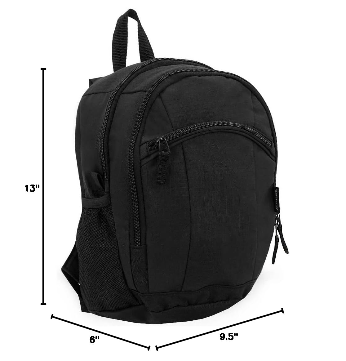 Everest Deluxe Small Backpack for Men & Women - Lightweight Travel Daypack, Water Resistant Hiking Bag - Perfect for School, Work, Gym, Outdoor Adventures (Black, One Size)