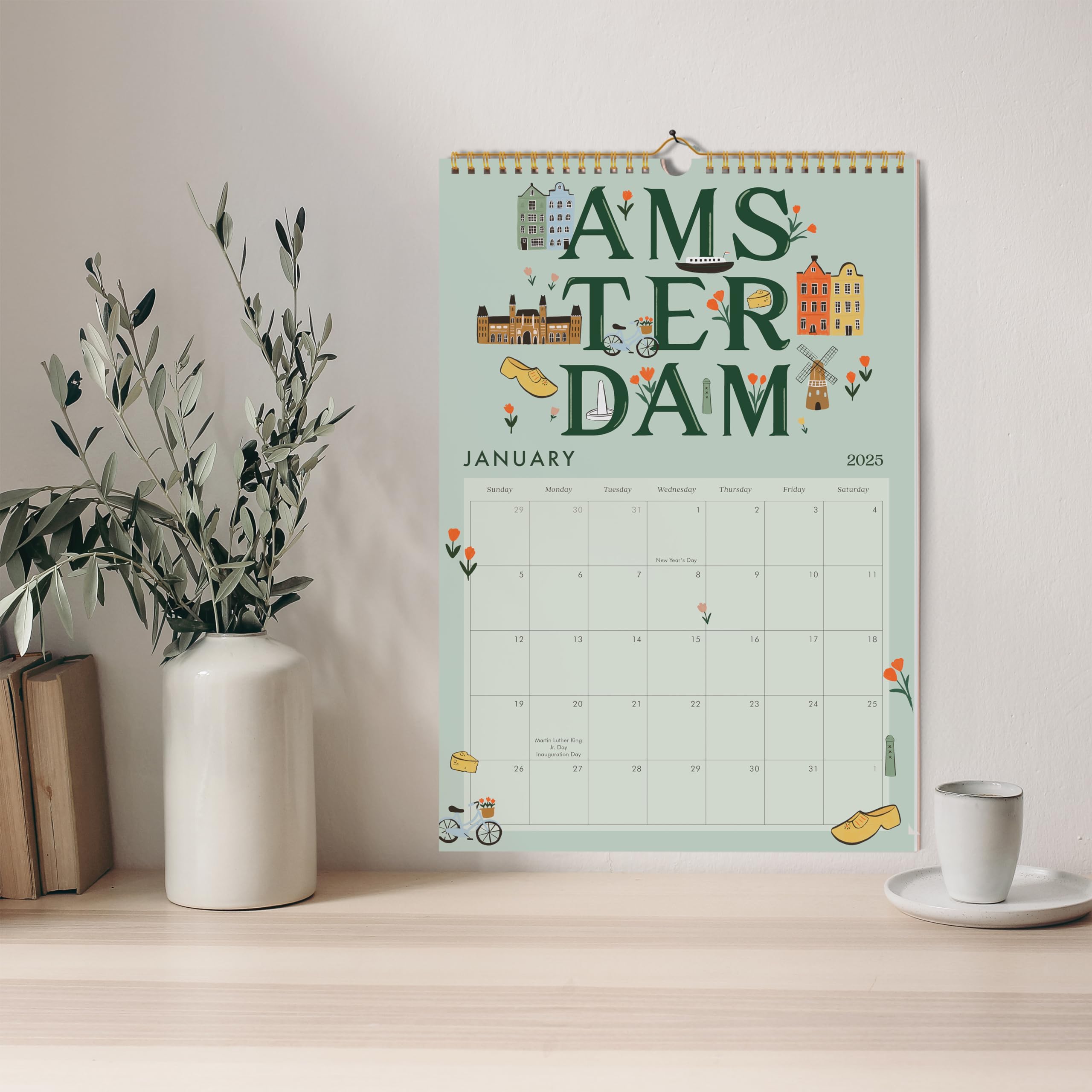 2024-2025 Aesthetic Wall Calendar (June 2024 - December 2025) | 12 Beautiful City-Inspired Designs | Perfect Planner for Home, Office & School Organization | Great Gift Idea for Holidays & New Year