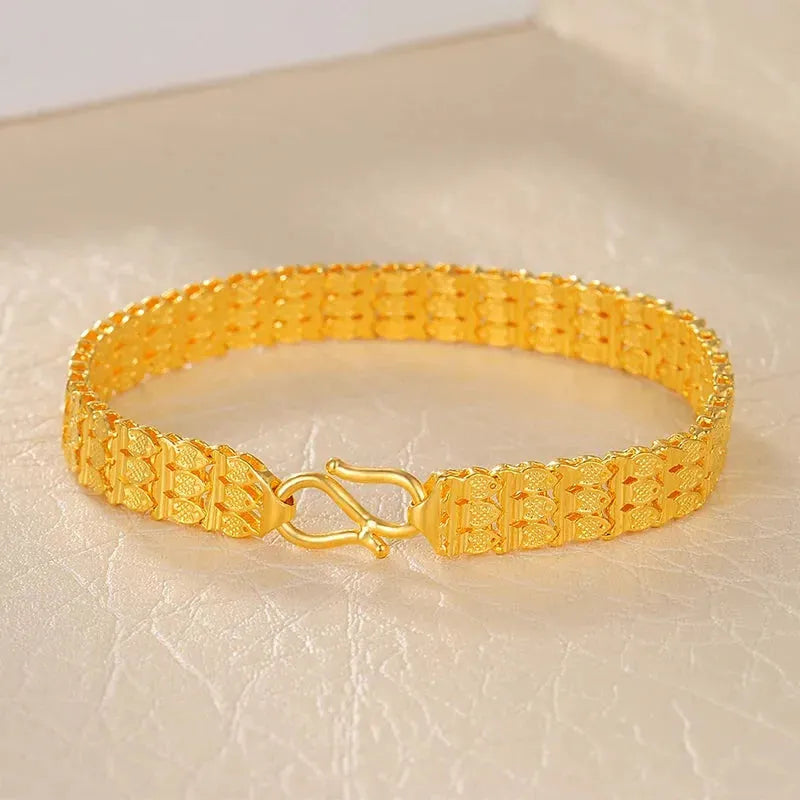 24K Pure Gold Bracelet - 999 Solid Real Gold Bangle for Women, Elegant & Classic Jewelry Gift for Anniversary, Valentine's Day | Trendy & Romantic Fashion Accessory for Parties, Weddings & Special Occasions