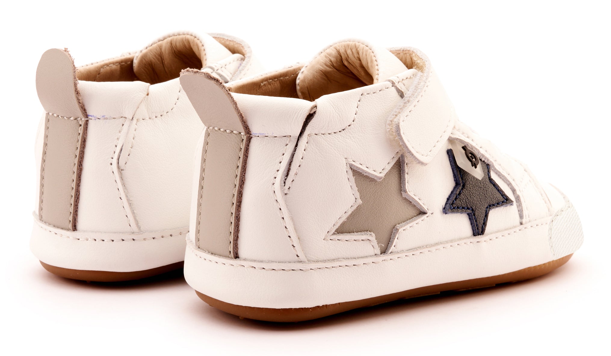 Old Soles Boys' 0075RT Starstar Rubber Toe Casual Sneakers - Snow, Navy, Grey | Comfortable Kids' Shoes for School, Play & Everyday Wear