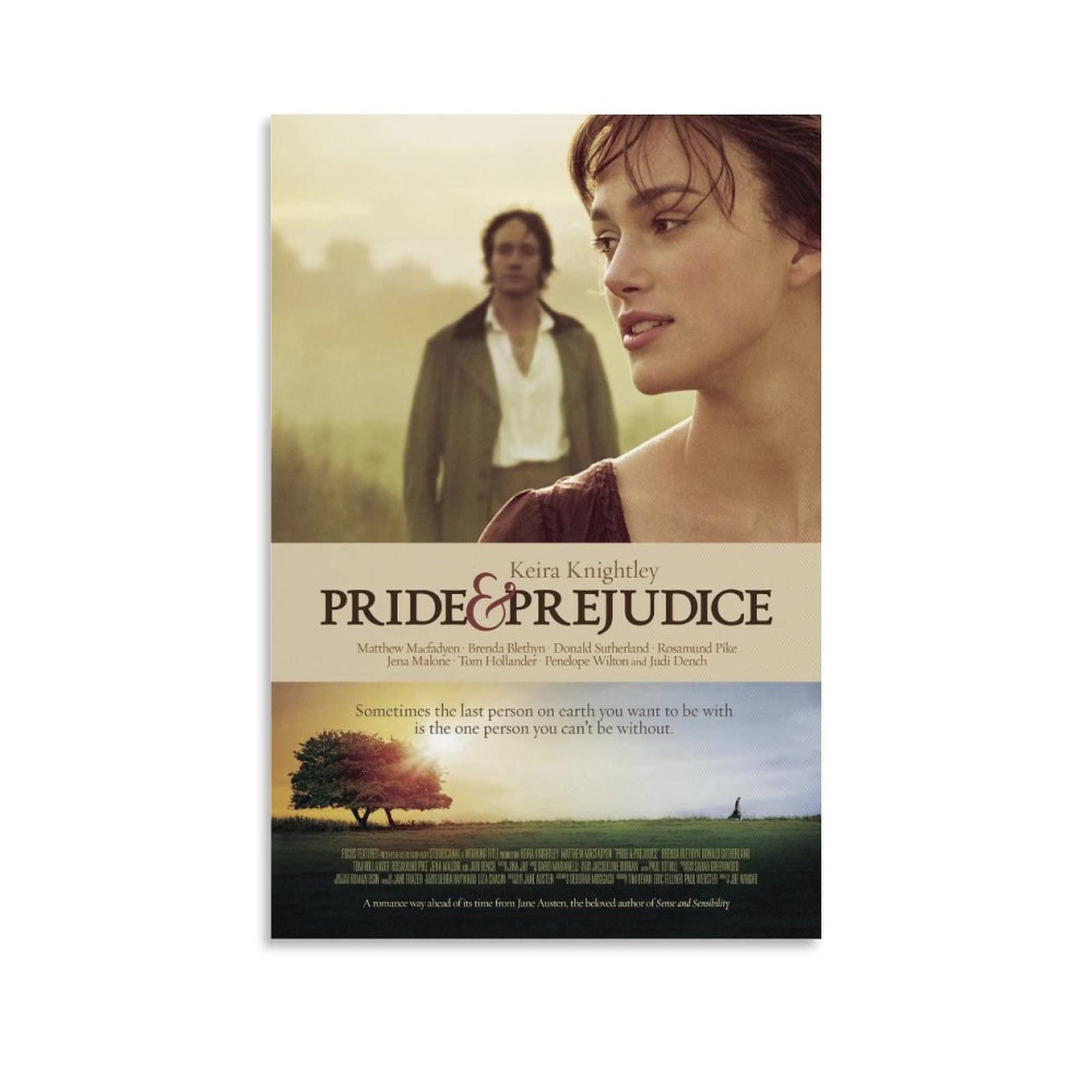 Vintage Pride and Prejudice Movie Poster Canvas Wall Art - 24x36 Inch (60x90cm) - 90s Aesthetic Room Decor for Bedroom, Living Room & Office - Classic Literature Film Artwork for Jane Austen Fans