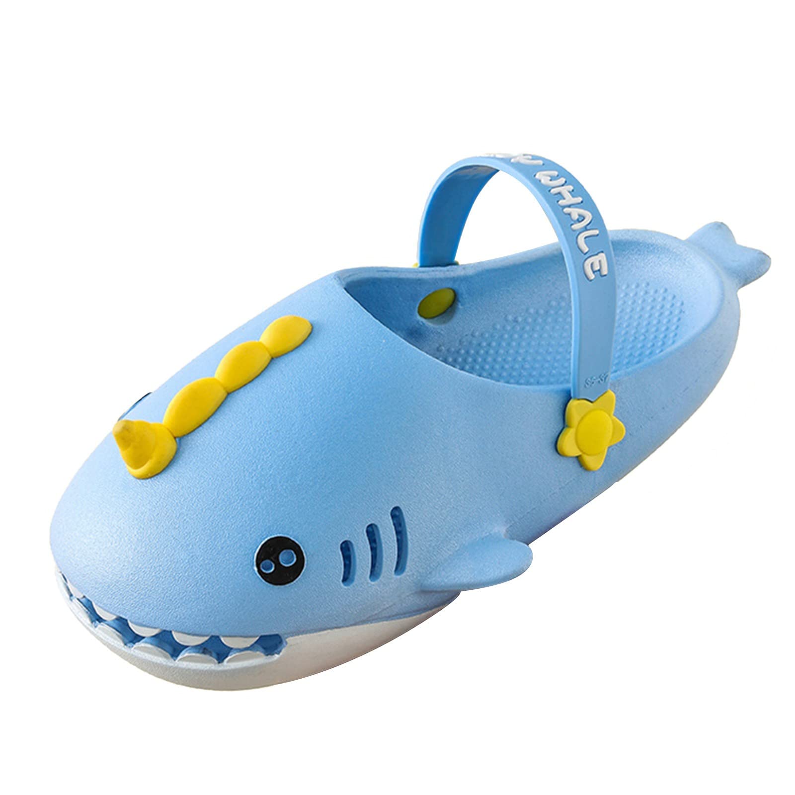 **Cute Cartoon Shark Slippers for Women - Quick Drying, Non-Slip Bathroom & House Slippers with Soft Sole & Open Toe - Perfect for Indoor, Spa, and Beach Use**