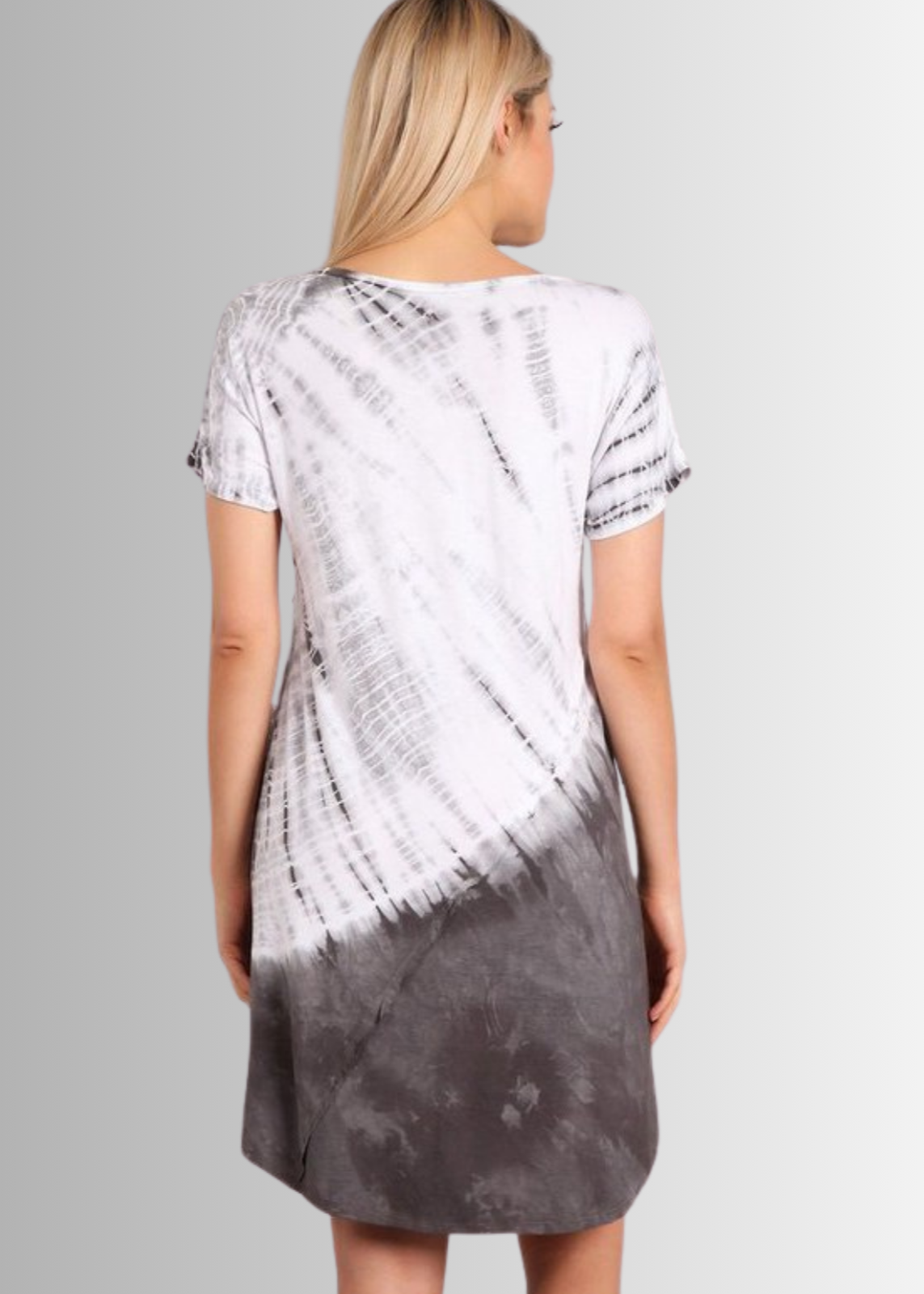 Stylish Grey Tie Dye Dress for Women - Boho Chic Summer Casual Outfit for Beach, Music Festivals & Everyday Wear