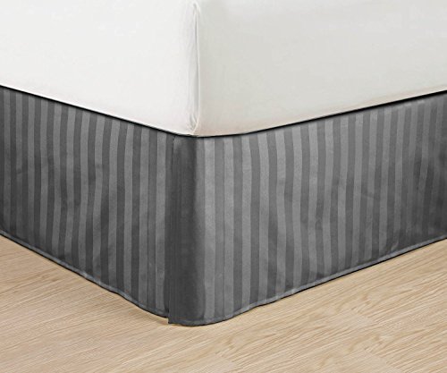 Premium 210 Thread Count Egyptian Cotton Split Corner Bed Skirt - Queen/Super Queen/Olympic Queen Size, 12