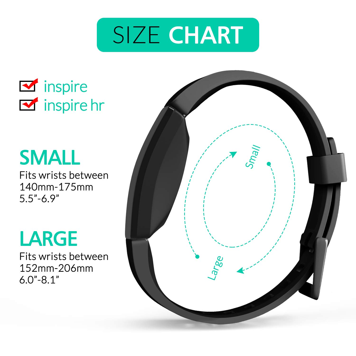 Amzpas Inspire HR Strap - Waterproof Sport Band for Fitness & Workouts