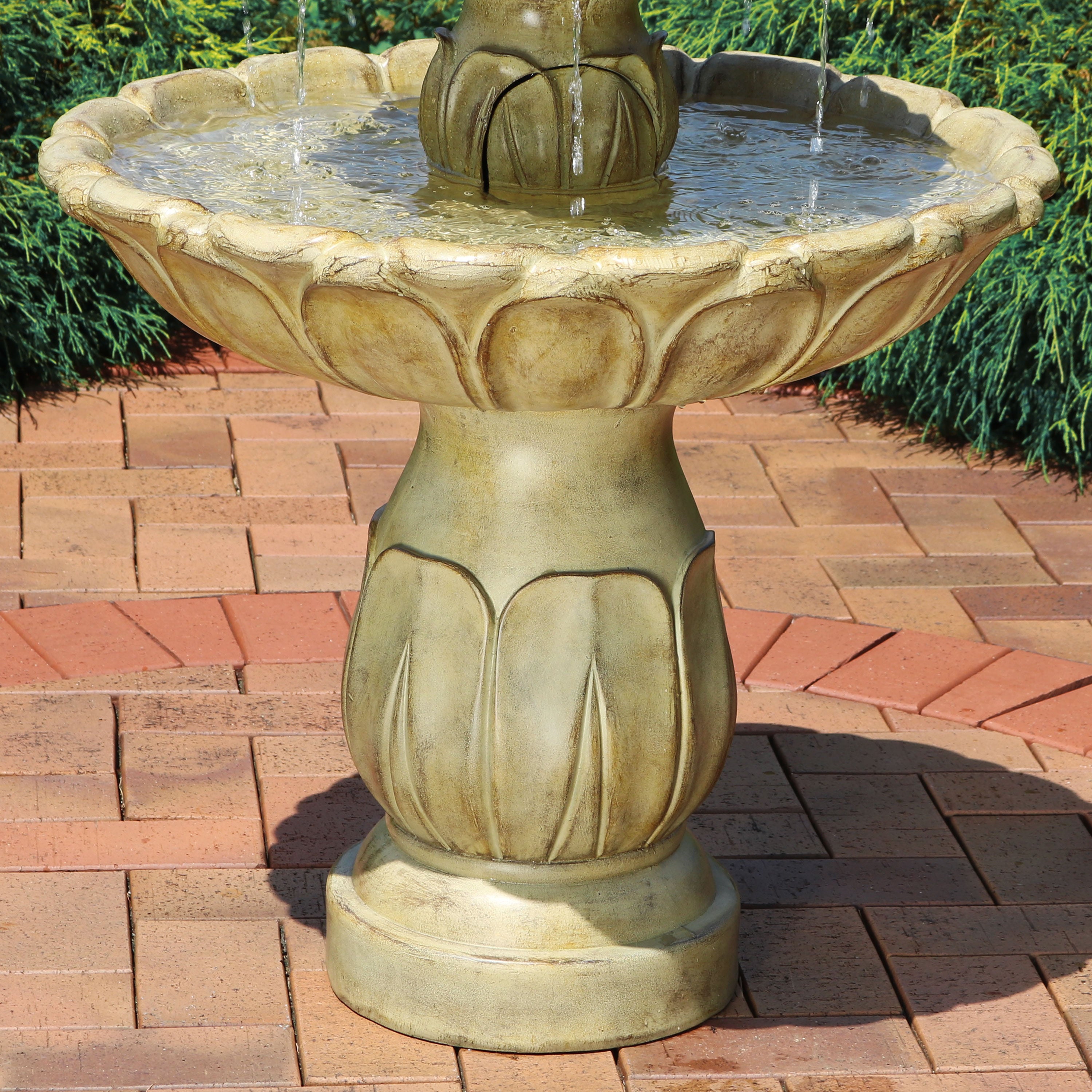 Sunnydaze Classic 3-Tier Tulip Outdoor Water Fountain - Garden Decor, Patio, Yard, and Backyard Relaxation