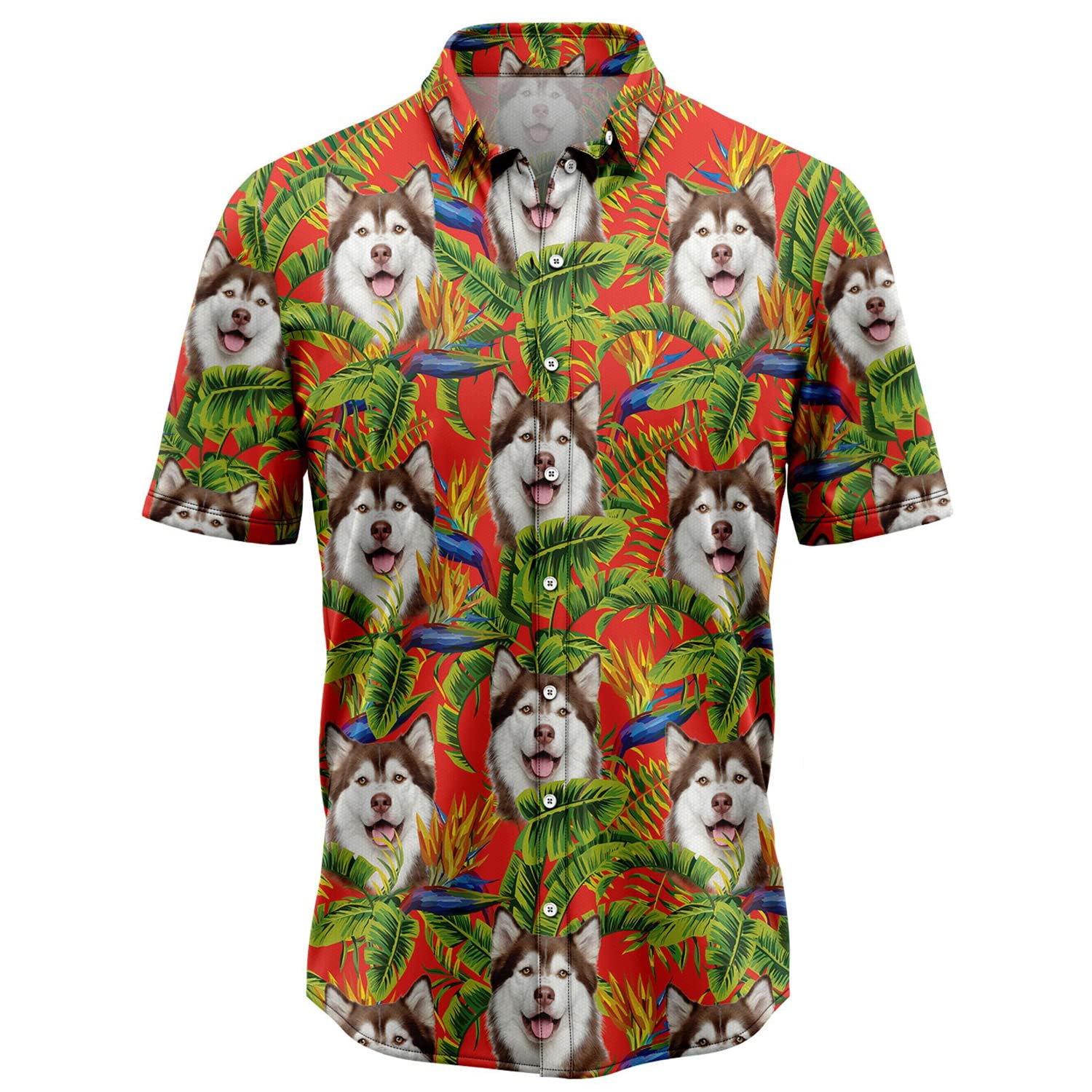 Custom Dog Hawaiian Shirts for Men & Women - Tropical Print Short Sleeve Button Down Shirt with Personalized Pet Photo | Beach Vacation, Summer Party, Casual Wear