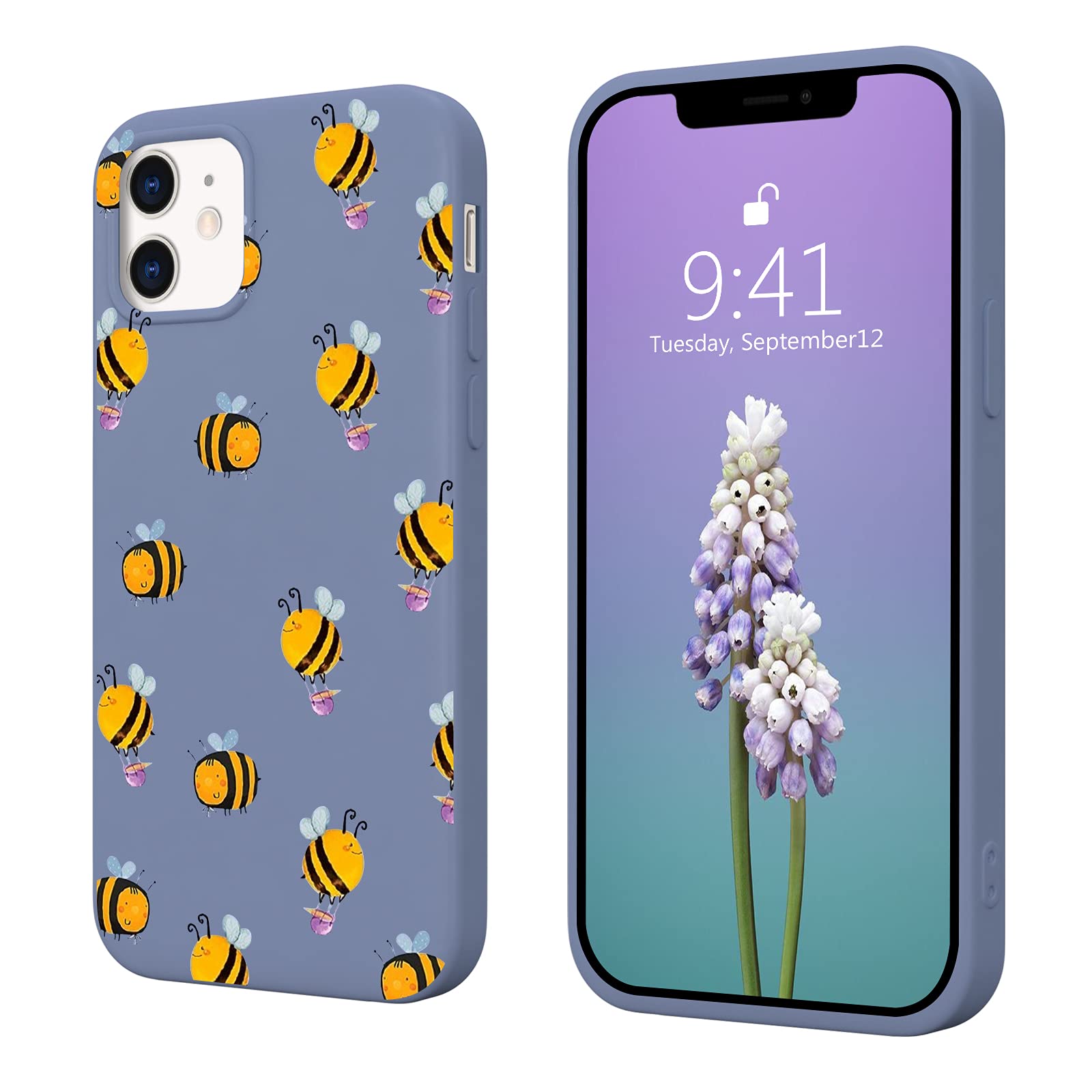 JOYLAND Cute Bee Silicone Phone Case for iPhone 6/6S - Soft Microfiber Lining, Durable Protection with Adorable Flying Bee Design | Perfect Gift for Women & Girls, Ideal for Everyday Use and Outdoor Activities