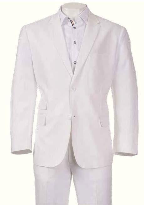 Premium White Linen 2-Piece Suit Set for Men - Breathable & Lightweight Summer Business Attire - Perfect for Weddings, Office, and Formal Events