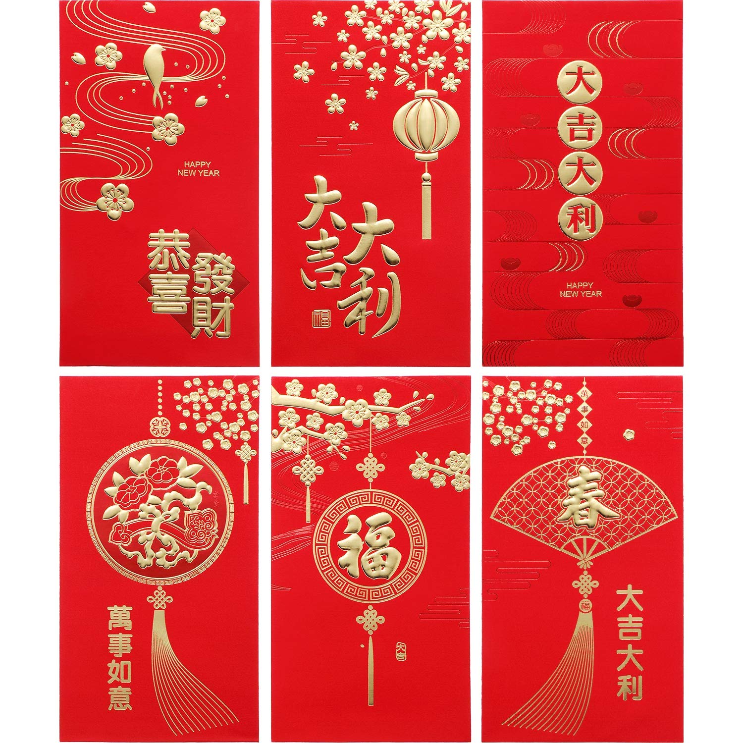 36 Pieces Chinese New Year Red Envelopes 2025 - Large Lucky Money Packets with Gold Foil for Lunar New Year, Spring Festival, Weddings & Gifts - Perfect for Family Gatherings, Cultural Celebrations and Good Fortune Wishes