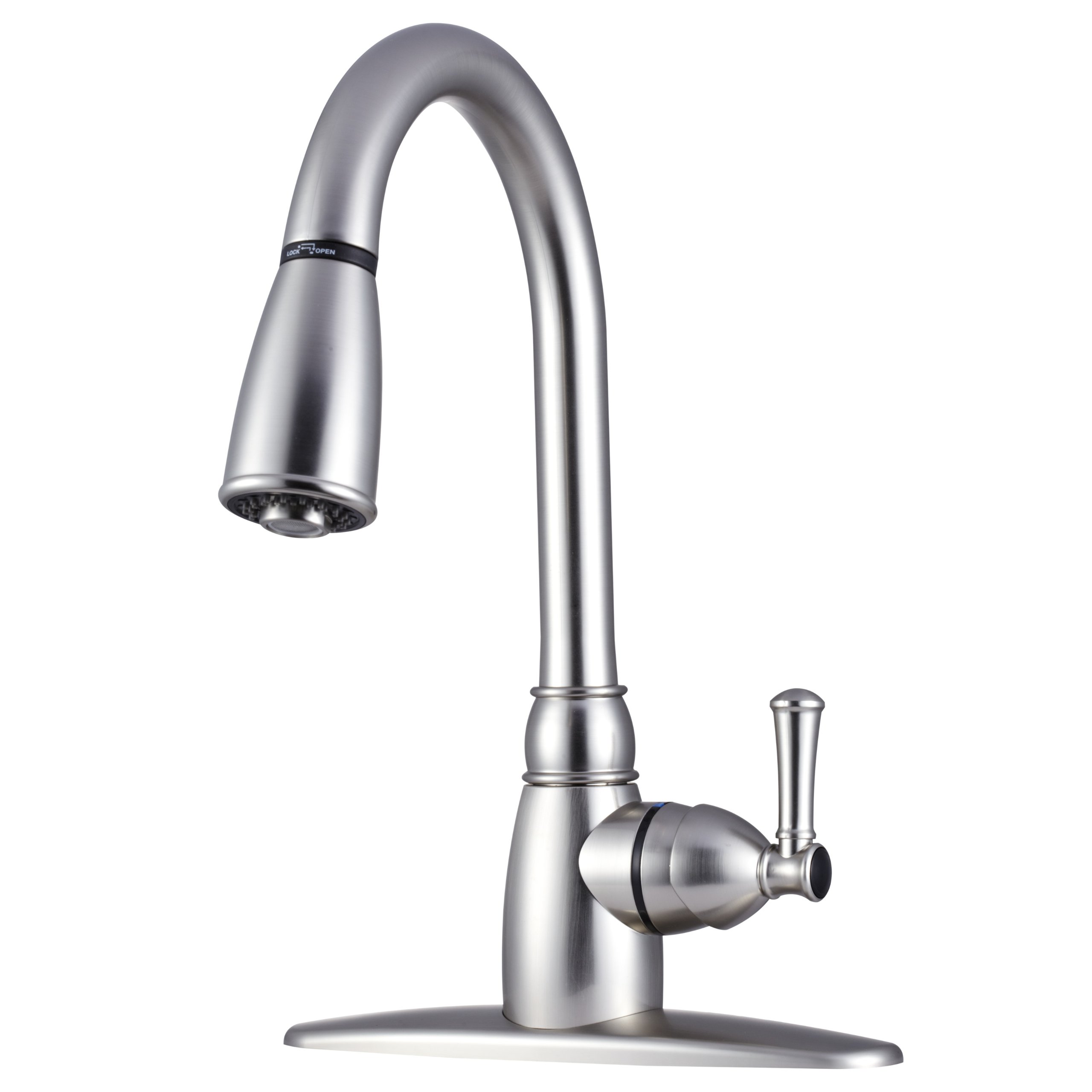Dura Faucet DF-PK160-SN RV Non-Metallic Pull-Down Kitchen Sink Faucet in Brushed Satin Nickel - Perfect for RV, Camper, Tiny House & Small Kitchen Installations