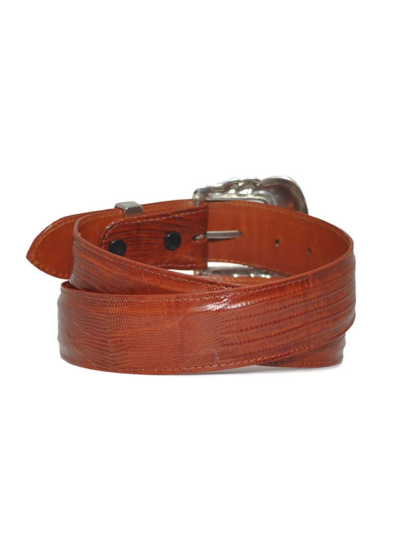 Lucchese W8051 Genuine Lizard Leather Western Belt Handcrafted in USA - Brown Cowboy Belt for Men | Perfect for Rodeo, Country Music Festivals & Western Fashion