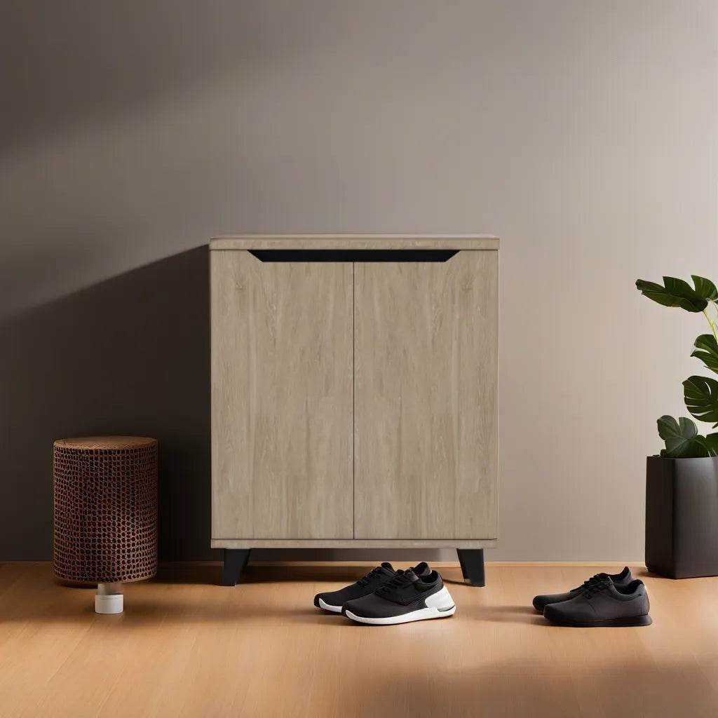 Melden 2 Door Shoe Cabinet - Space Saving Shoe Storage Organizer for Entryway, Closet & Bedroom - Modern Shoe Rack with Adjustable Shelves for Sneakers, Boots & Heels