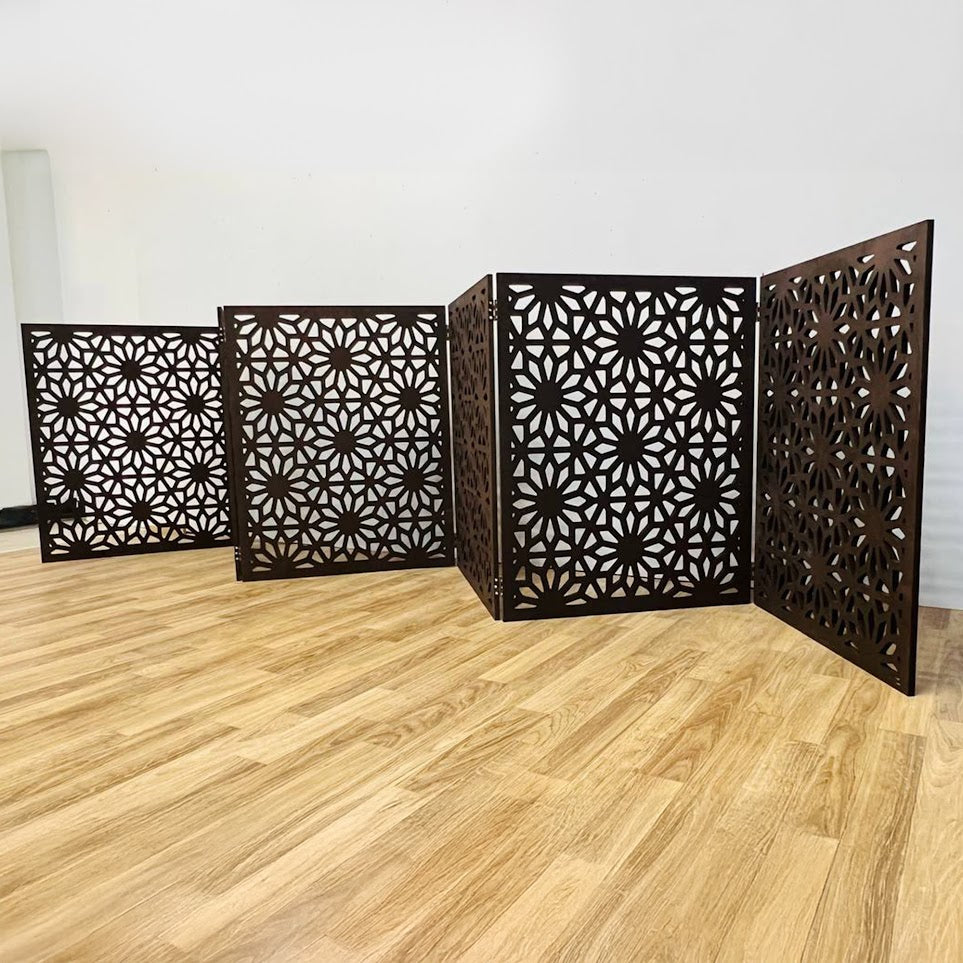 Custom Dark Brown Privacy Divider Screen - Room Separator for Office, Home & Events | Soundproof Partition Wall Panel