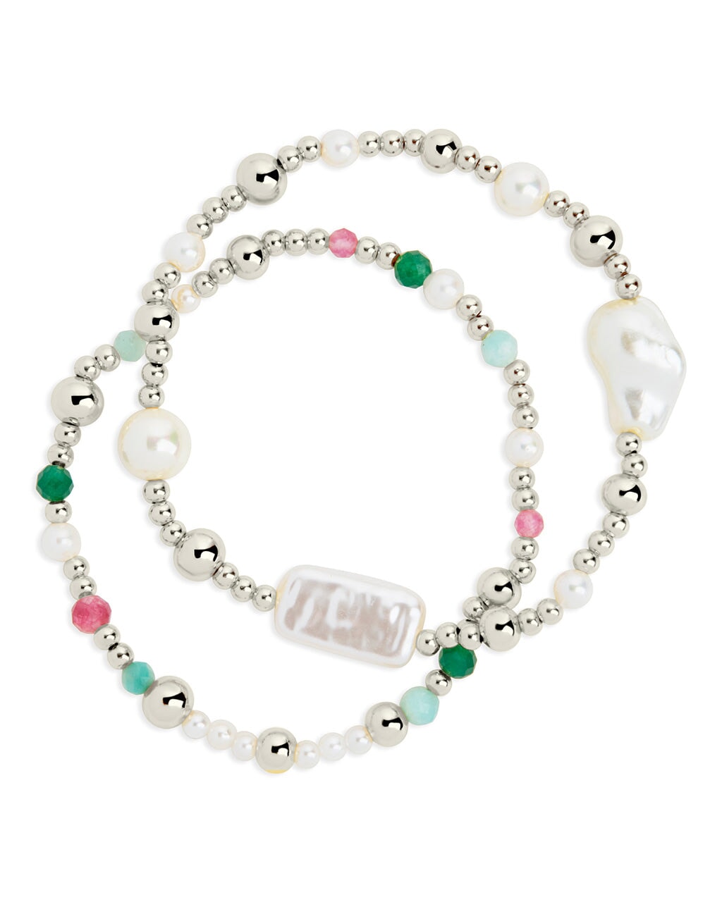 Nell Pearl Stretch Bracelet Set for Women - Elegant Beaded Elastic Pearl Bracelets - Perfect for Weddings, Parties & Everyday Wear