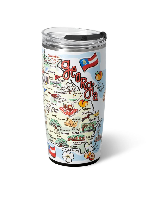 Premium 22oz Georgia Tumbler by Swig - Insulated Stainless Steel Travel Mug for Coffee, Tea & Cold Drinks - Perfect for Home, Office & Outdoor Adventures